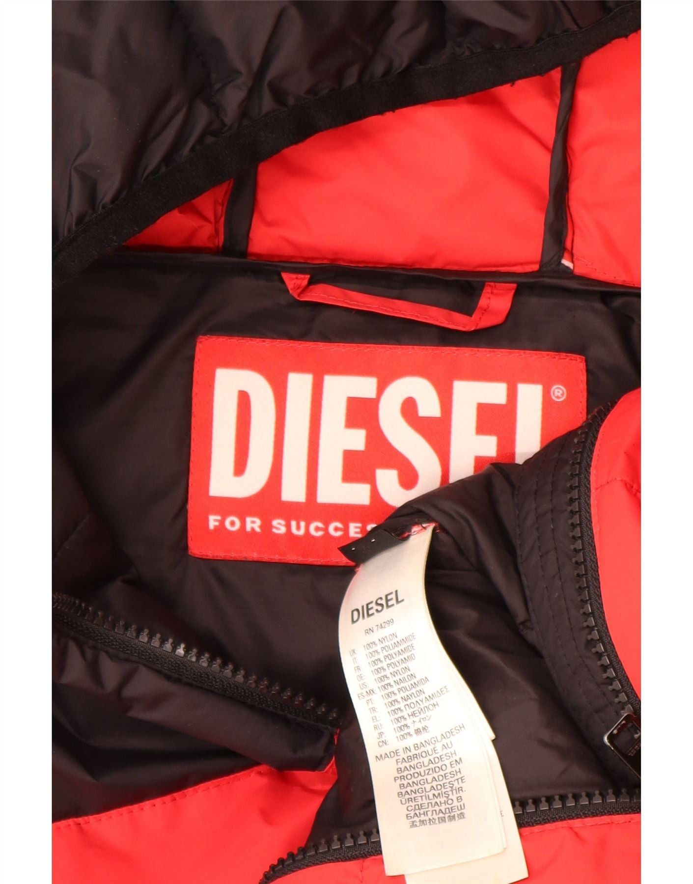 Diesel Boys Graphic Hooded Padded Jacket 11-12 Years Red Colourbloc Size M / US 6-8 / IT 42-44 - 5 Thumbnail