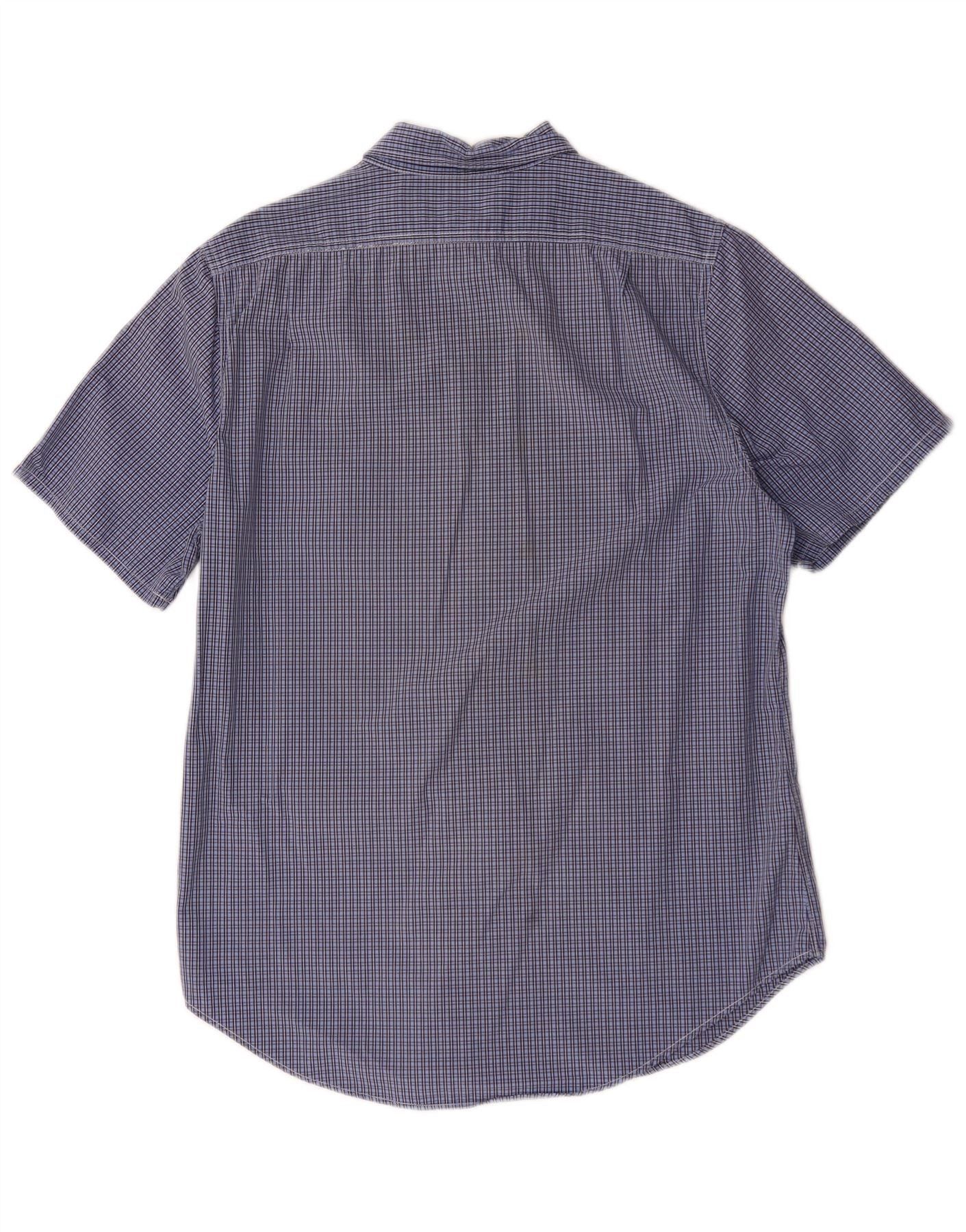 Ralph Lauren Mens Short Sleeve Shirt Medium Blue Check Cotton Size US M / EU 48-50 / 2 - 2 Thumbnail