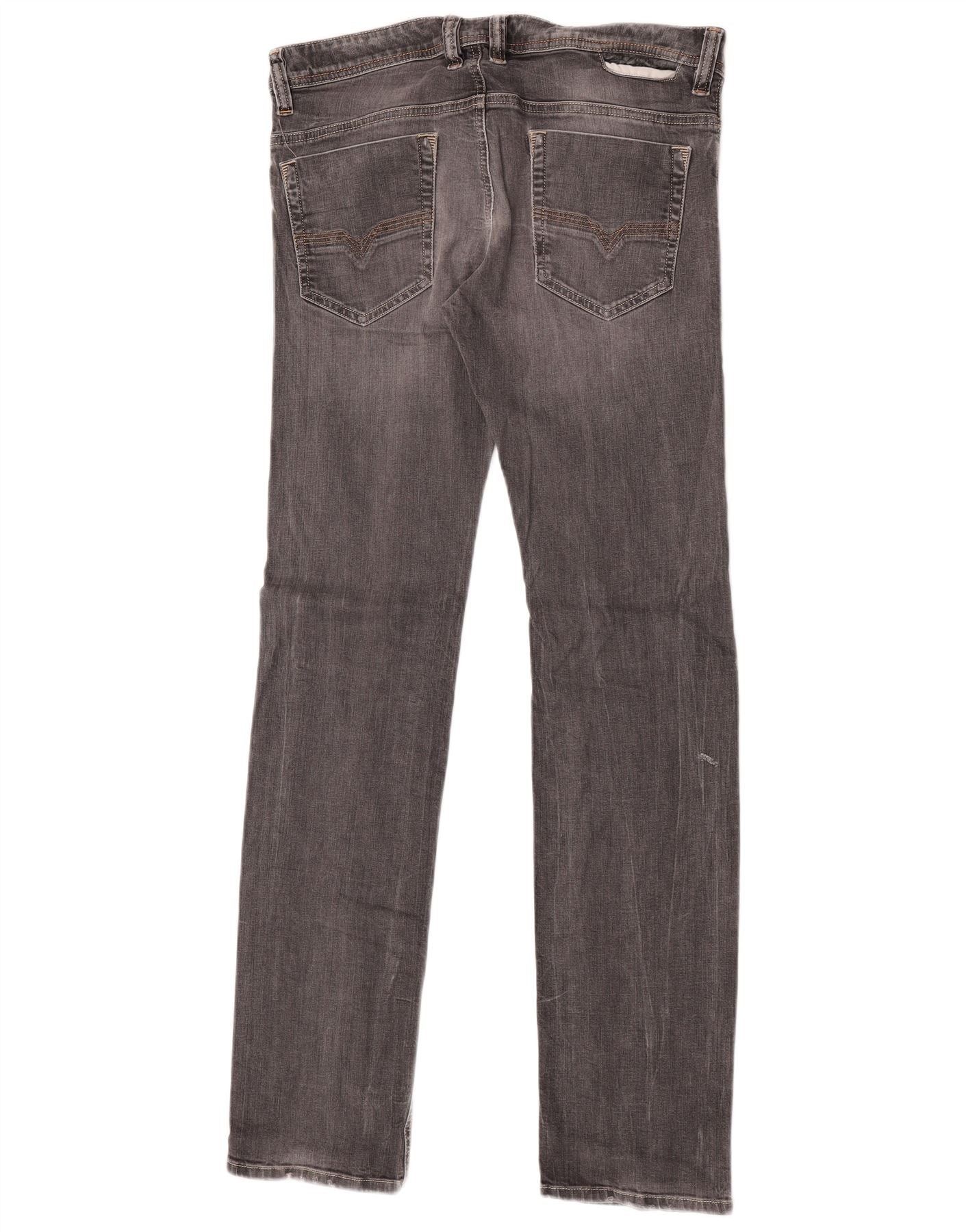 Diesel Mens Safado Regular Slim Straight Jeans W34 L34 Grey Cotton Size US 34 / EU 50 - 2 Thumbnail