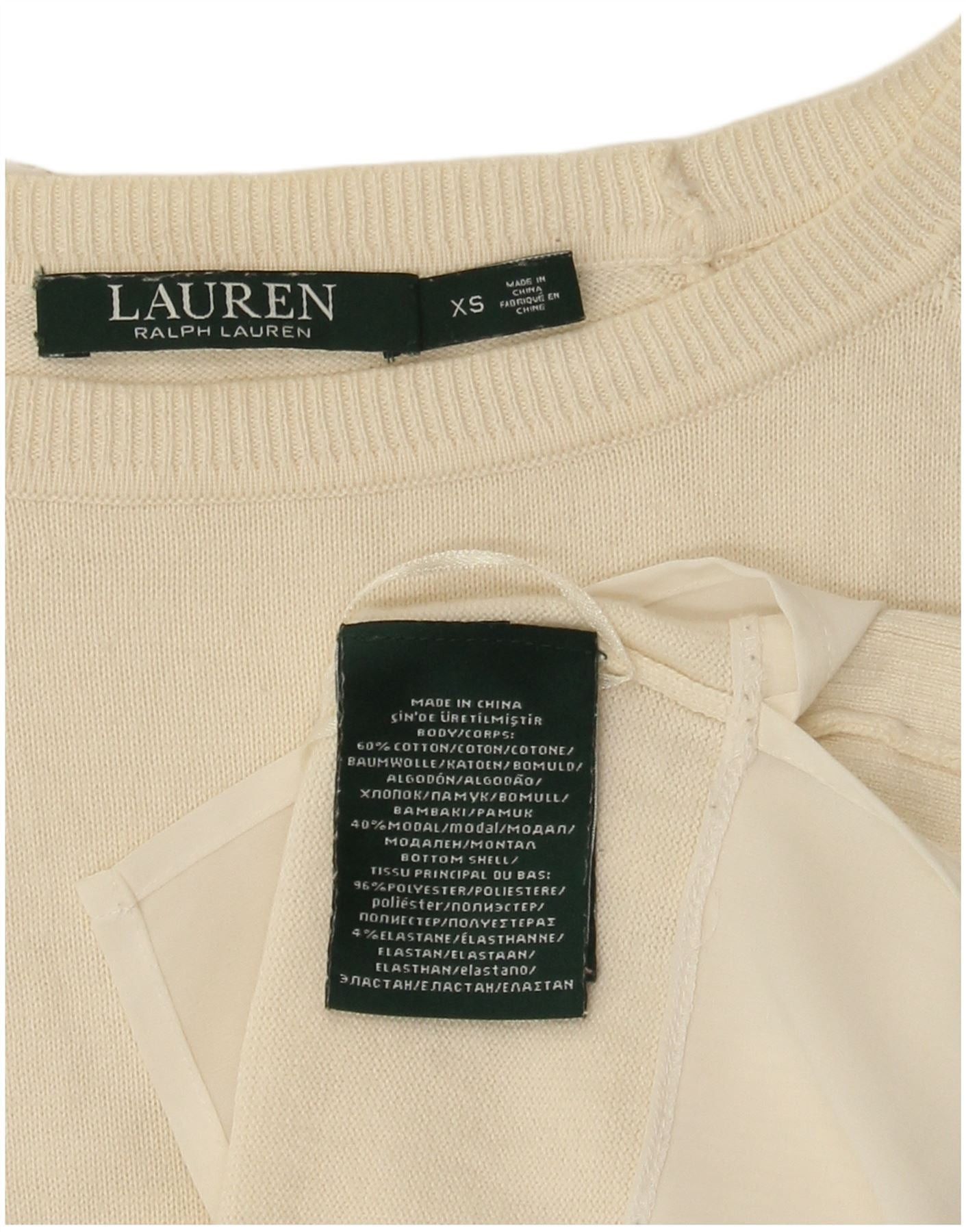 Ralph Lauren Womens Loose Fit Boat Neck Jumper Sweater UK 6 XS Off White Size XS / US 0-2 / IT 36-38 - 4 Thumbnail