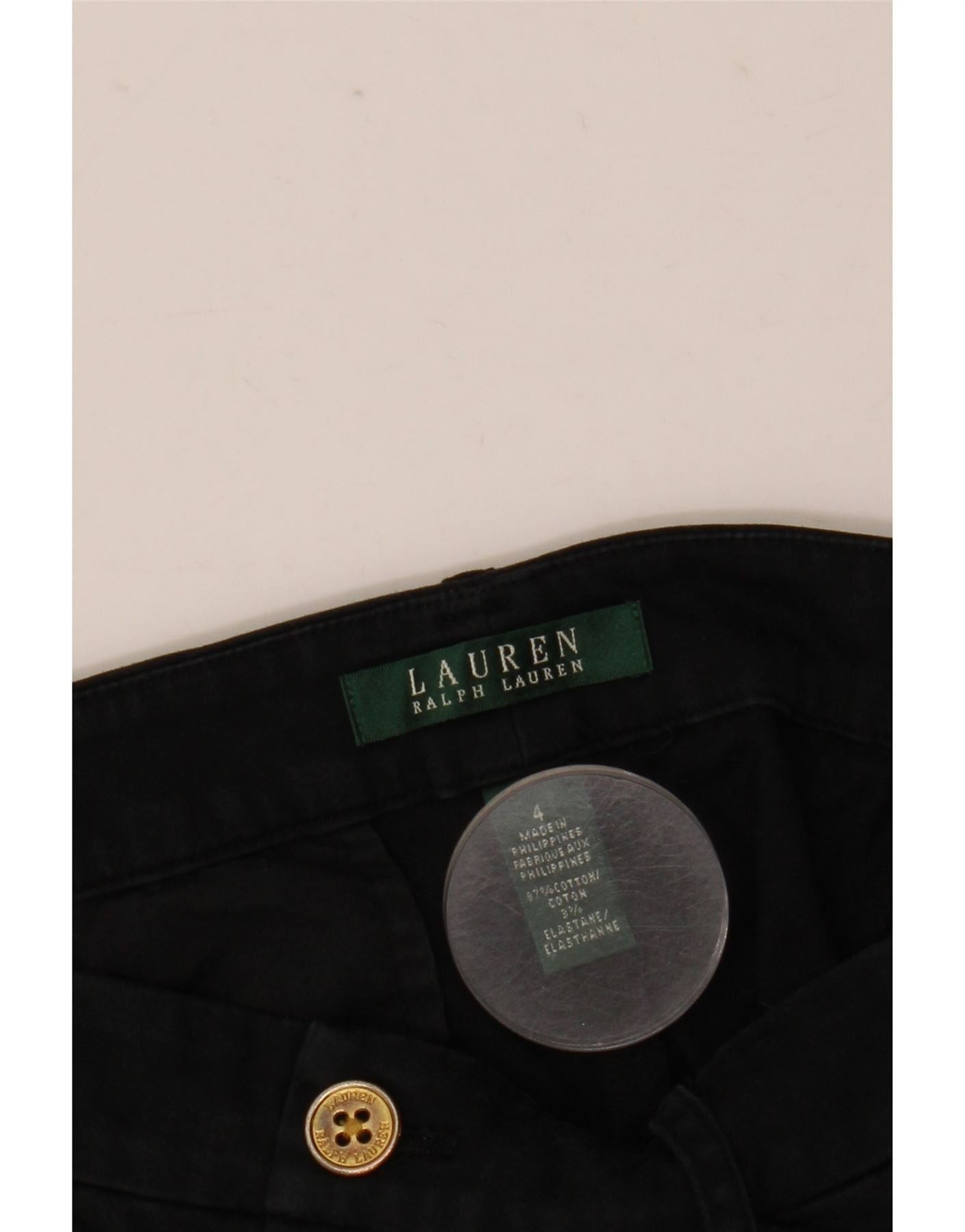 Ralph Lauren Womens Straight Casual Trousers US 4 Small W27 L28 Black Size 25" / US 0 / IT 36 - 3 Thumbnail