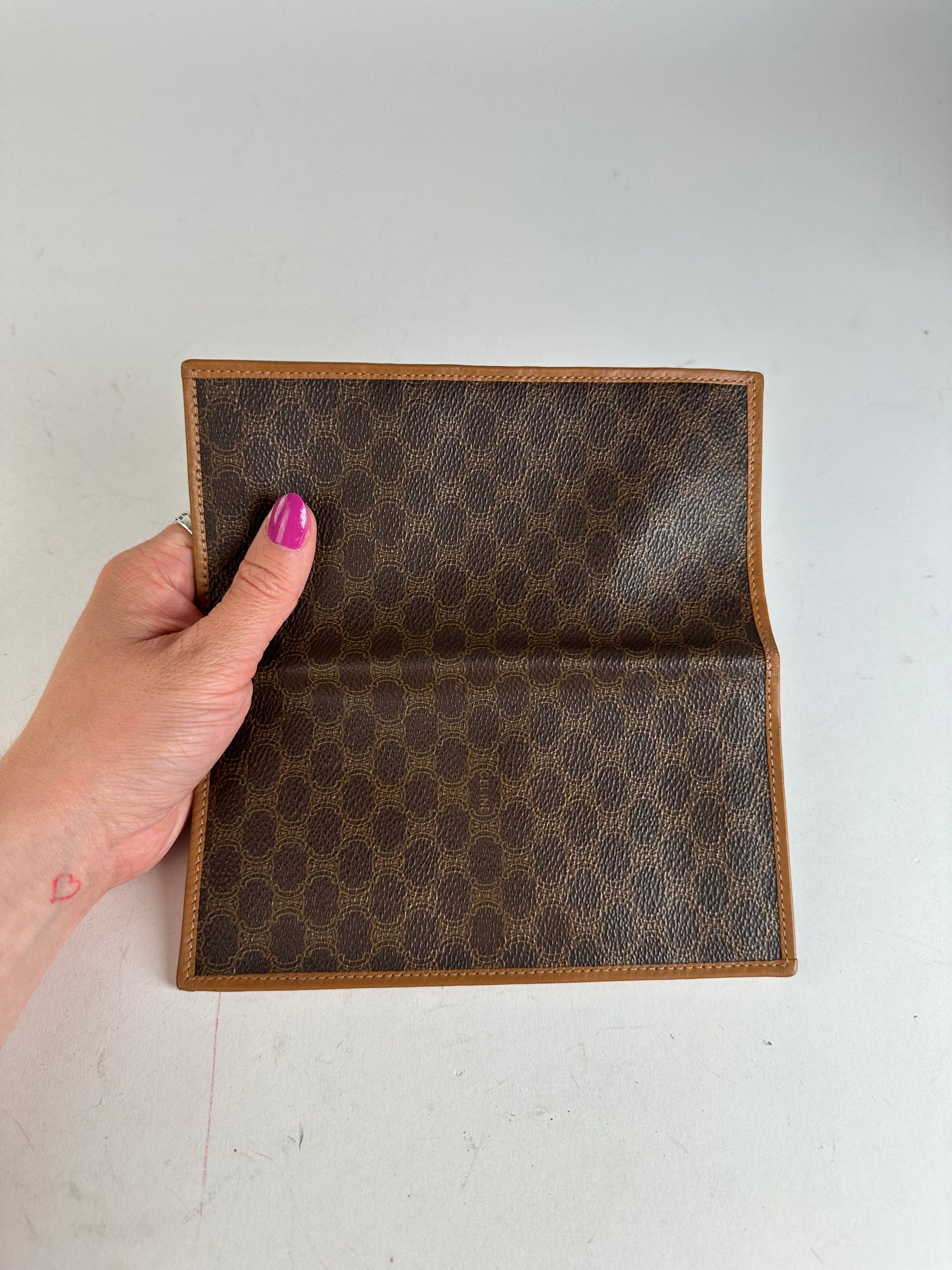 Celine Vintage Macadam Triomphe Monogram Coated Canvas Long Wallet Size ONE SIZE - 7 Thumbnail