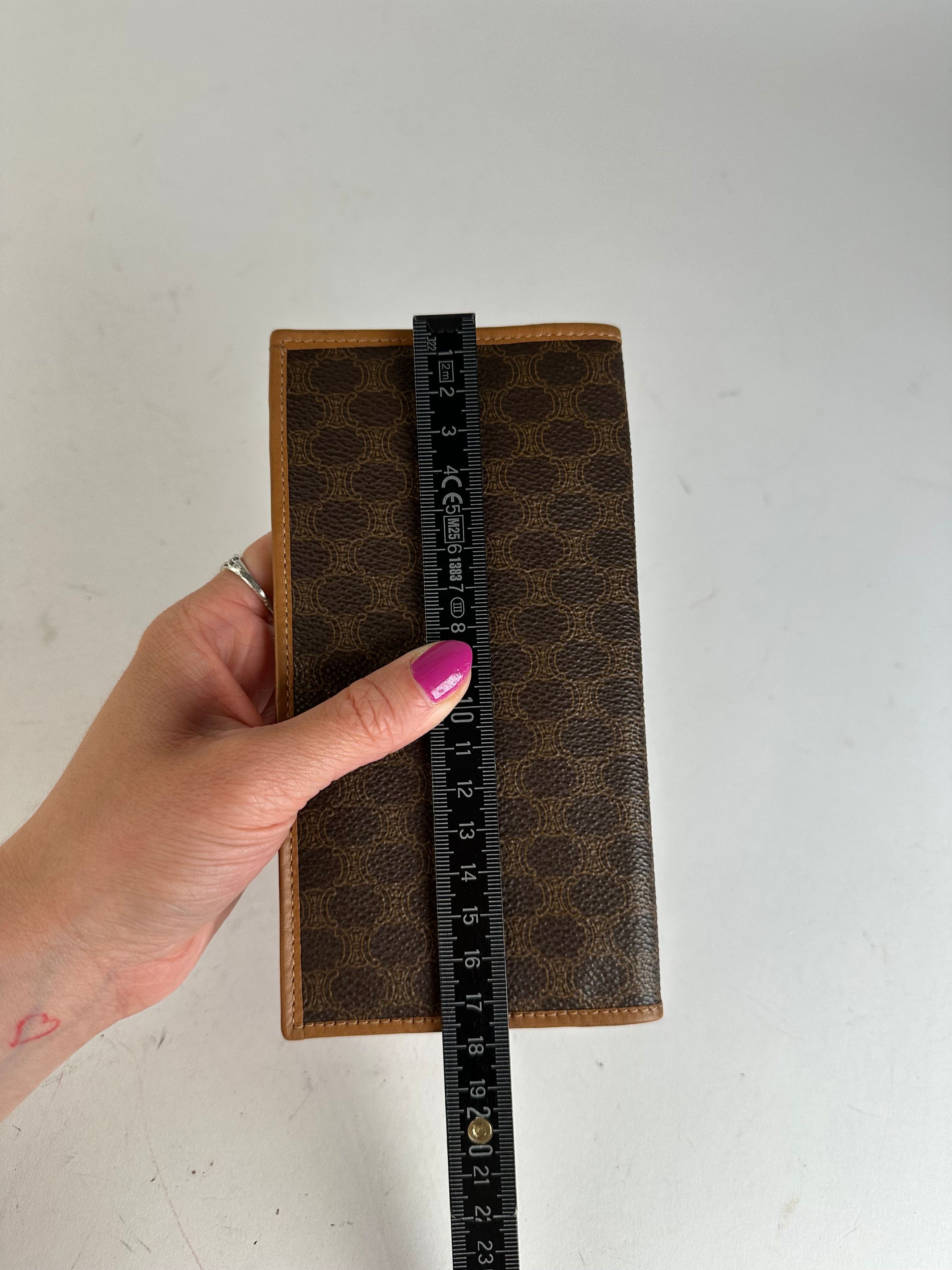 Celine Vintage Macadam Triomphe Monogram Coated Canvas Long Wallet Size ONE SIZE - 8 Thumbnail