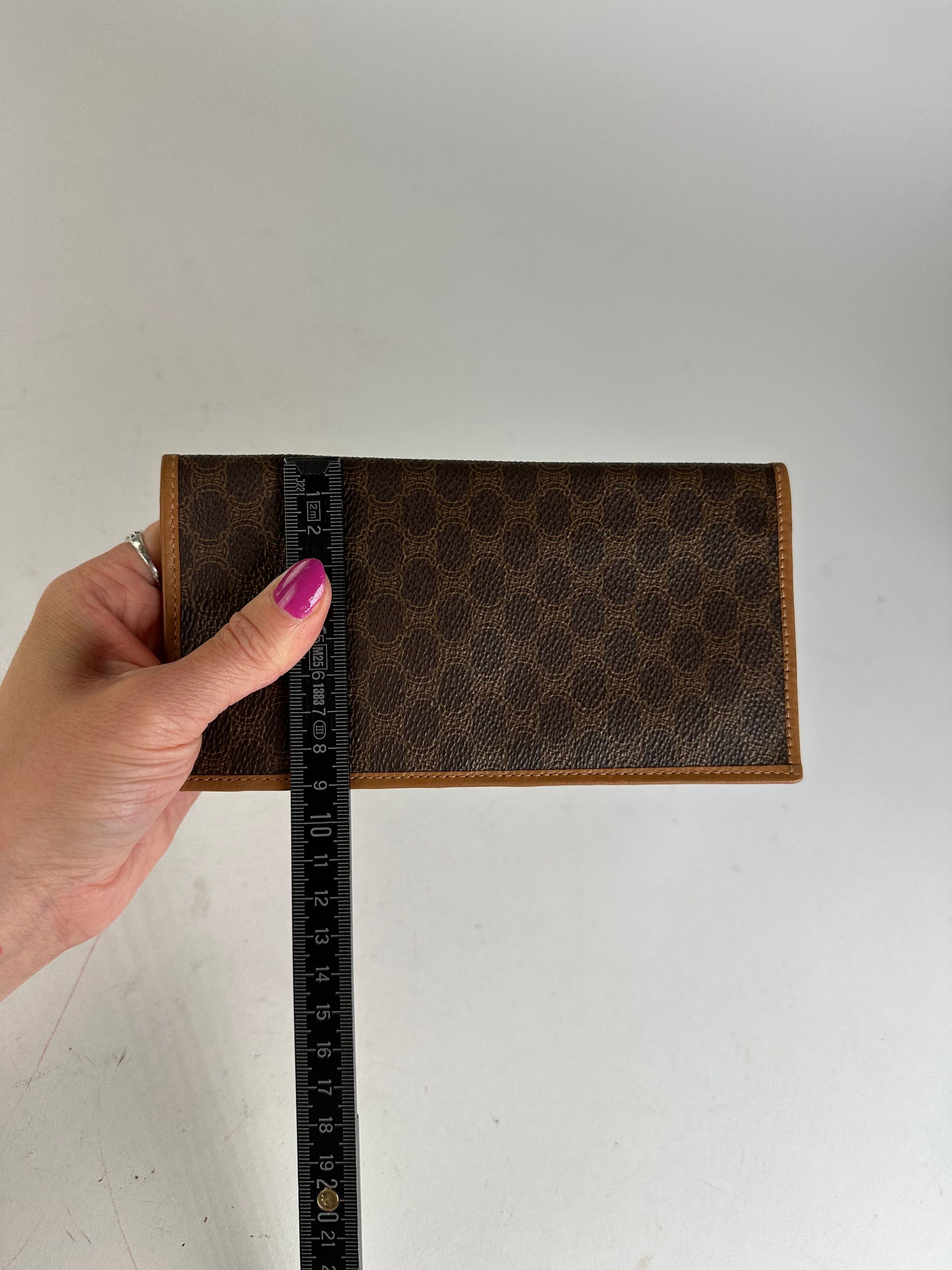 Celine Vintage Macadam Triomphe Monogram Coated Canvas Long Wallet Size ONE SIZE - 9 Thumbnail