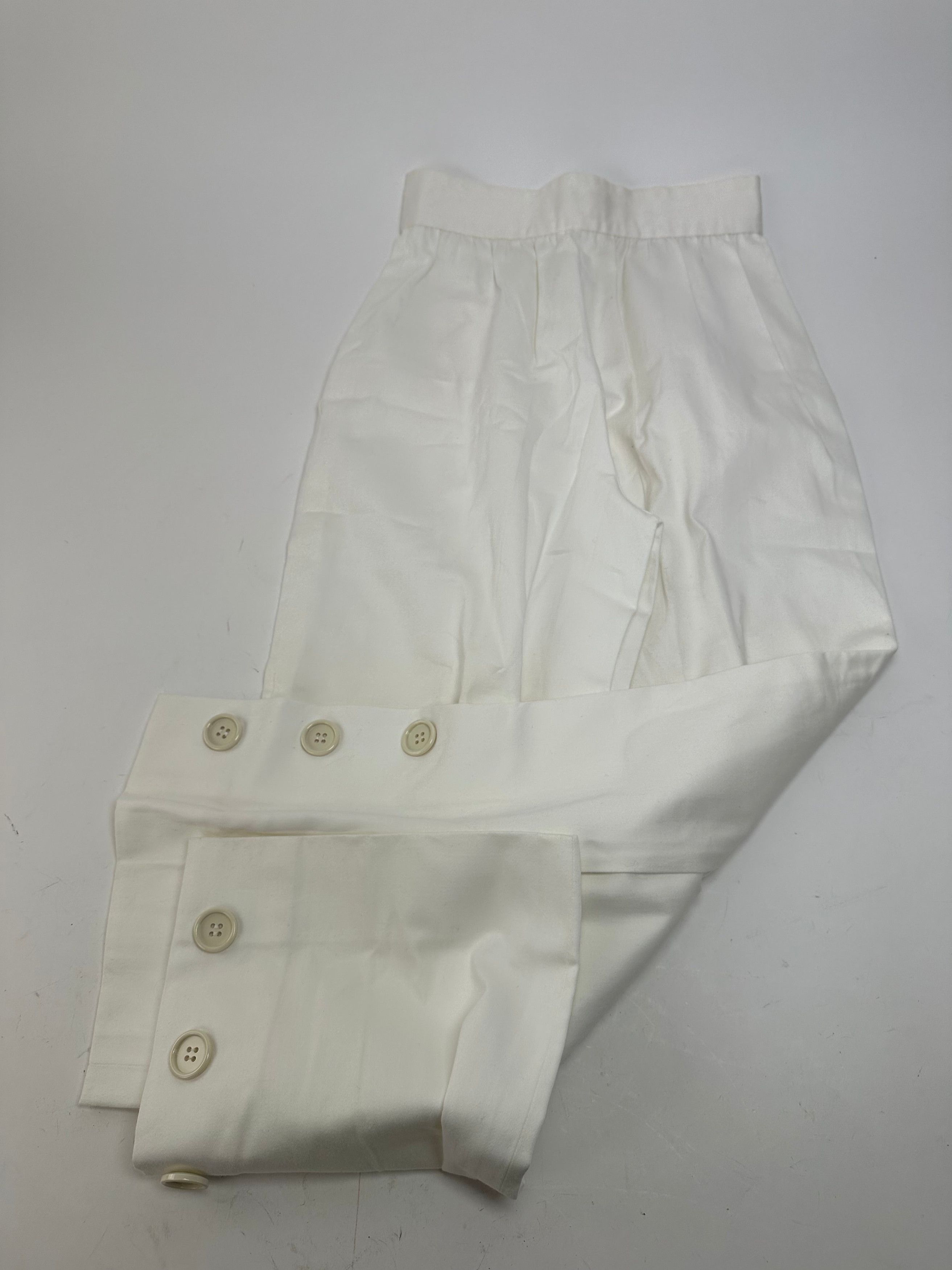 Givenchy Vintage Nouvelle Boutique Wide-Leg Cotton Trousers Ivory M Size 30" / US 8 / IT 44 - 13 Thumbnail