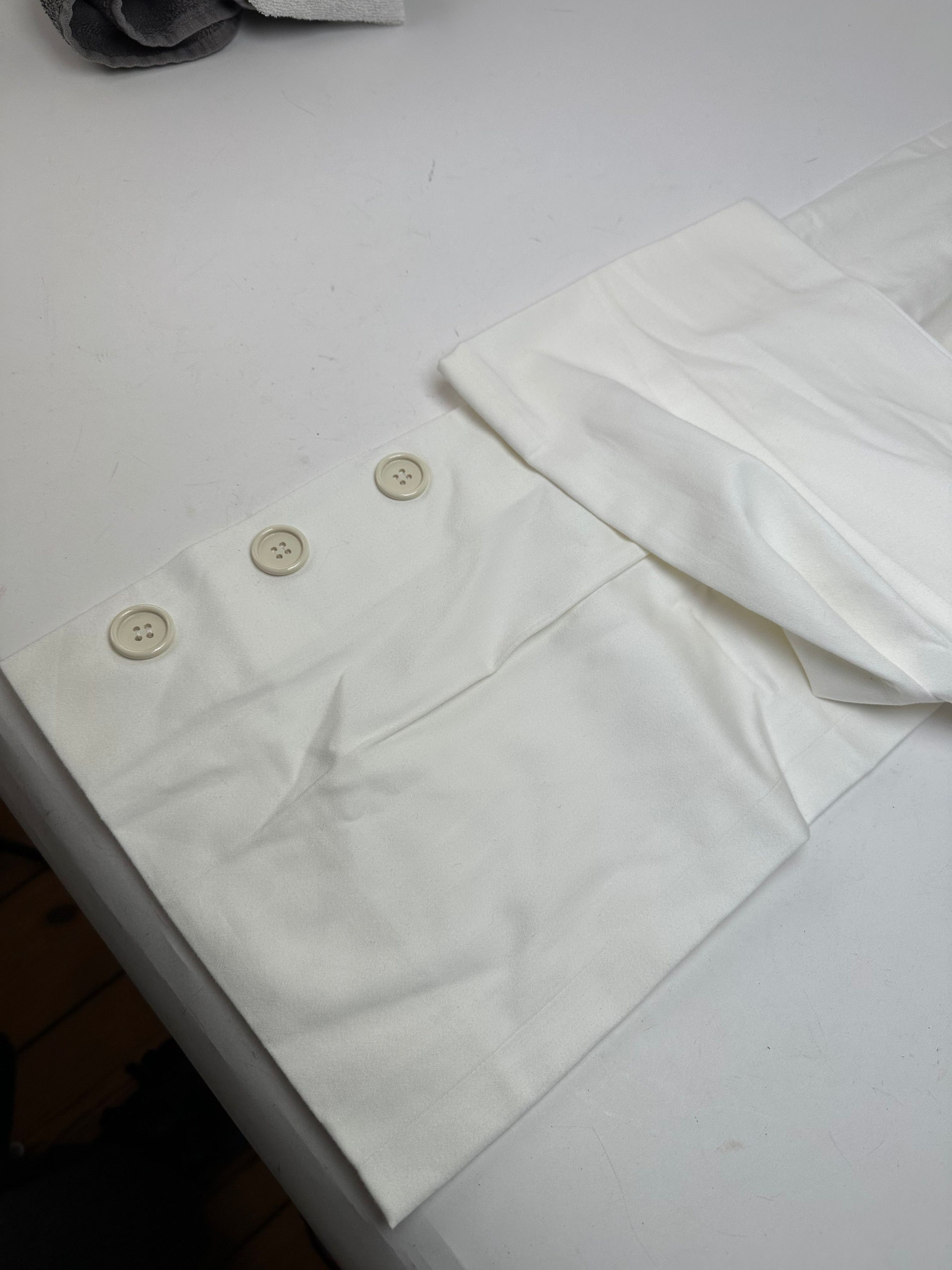Givenchy Vintage Nouvelle Boutique Wide-Leg Cotton Trousers Ivory M Size 30" / US 8 / IT 44 - 3 Thumbnail