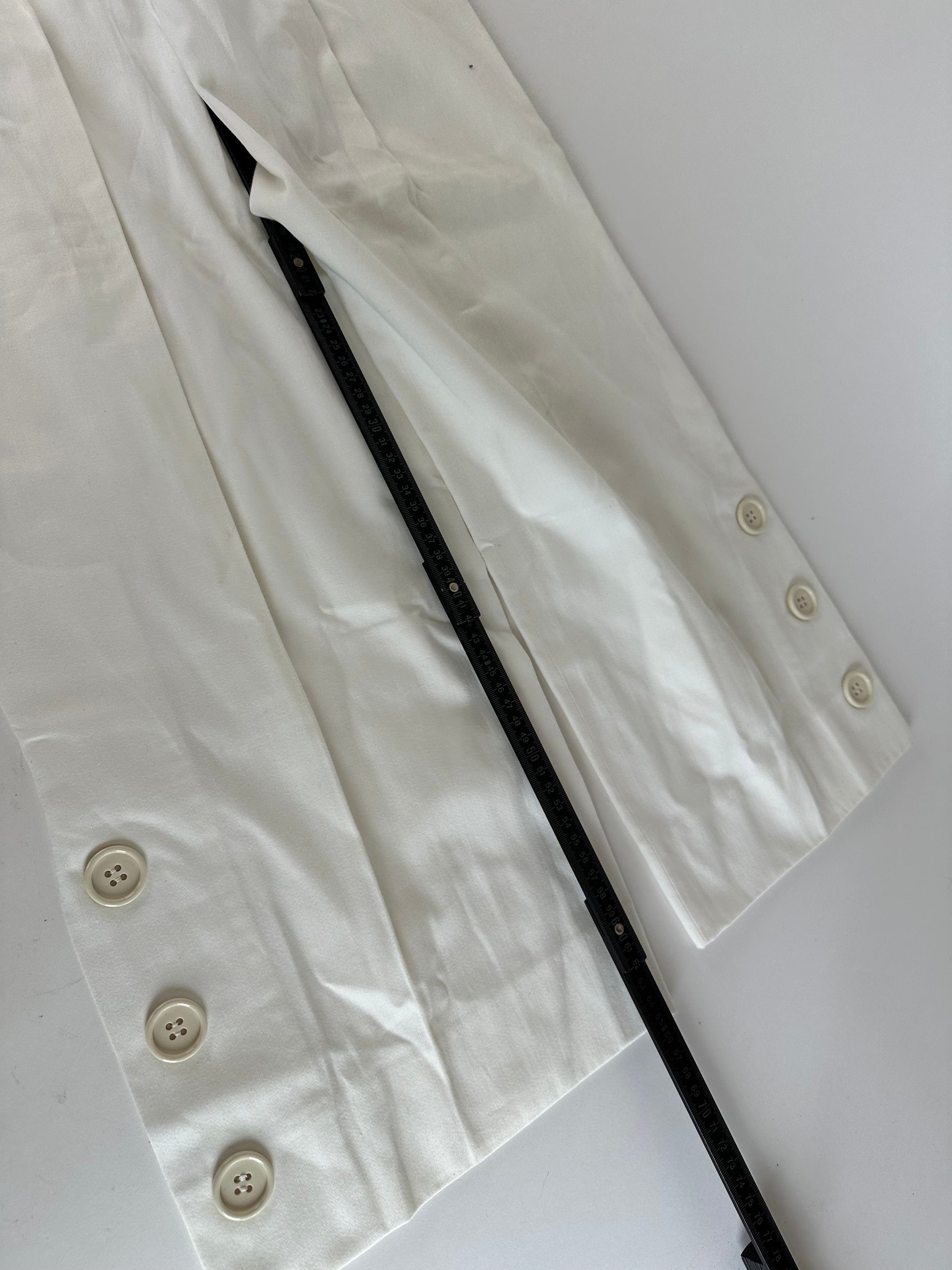 Givenchy Vintage Nouvelle Boutique Wide-Leg Cotton Trousers Ivory M Size 30" / US 8 / IT 44 - 8 Thumbnail