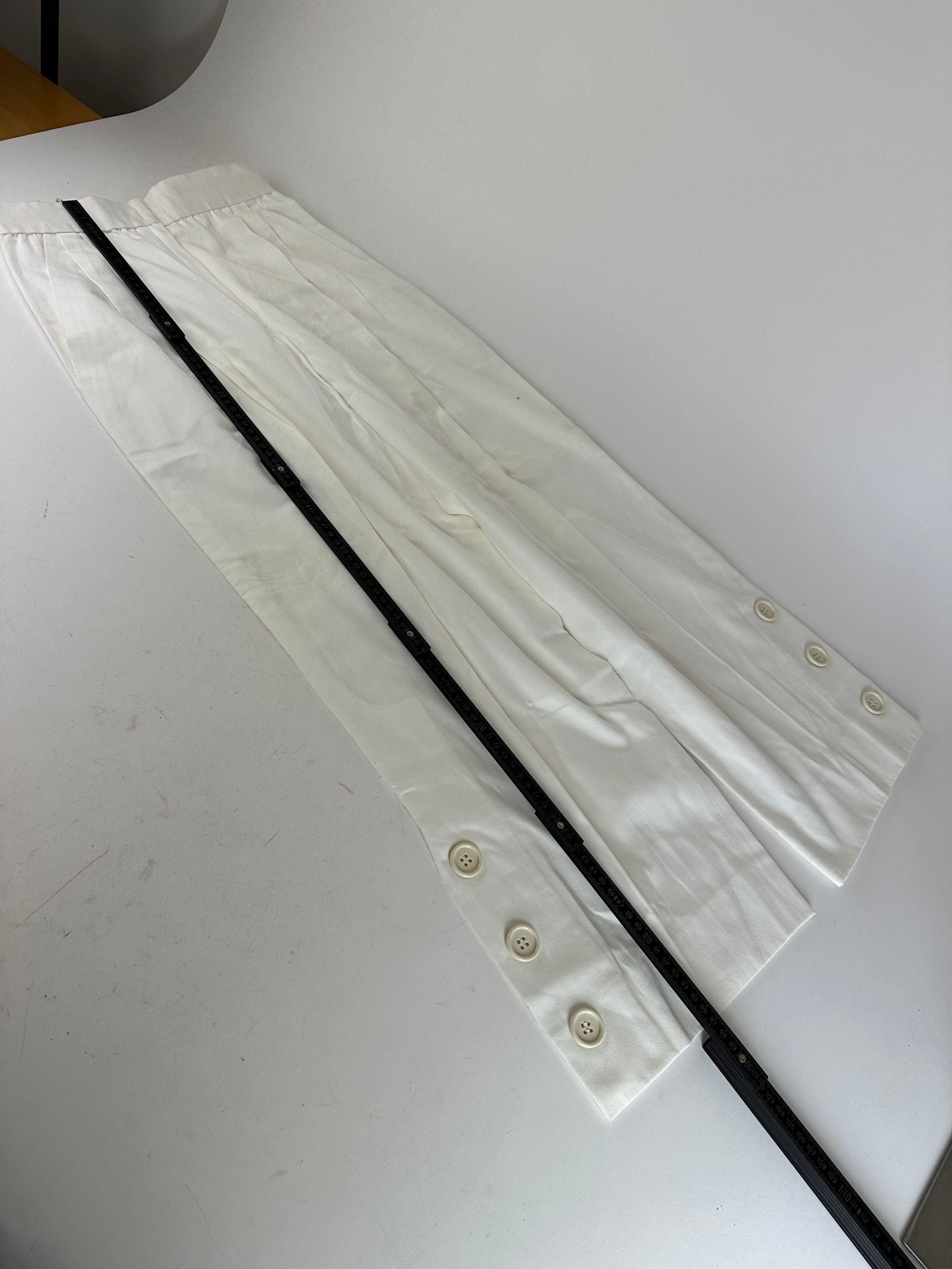 Givenchy Vintage Nouvelle Boutique Wide-Leg Cotton Trousers Ivory M Size 30" / US 8 / IT 44 - 7 Thumbnail