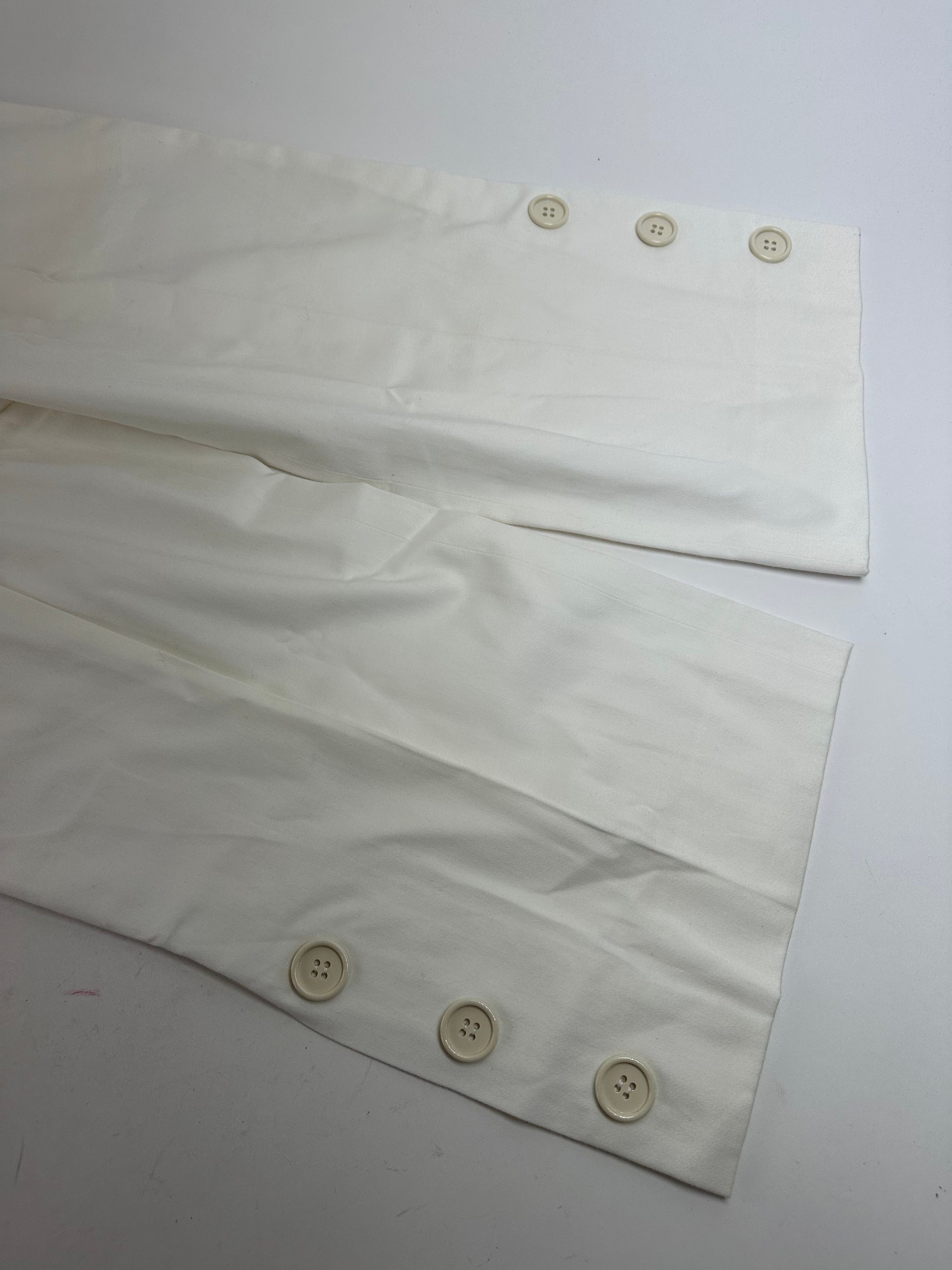 Givenchy Vintage Nouvelle Boutique Wide-Leg Cotton Trousers Ivory M Size 30" / US 8 / IT 44 - 6 Thumbnail