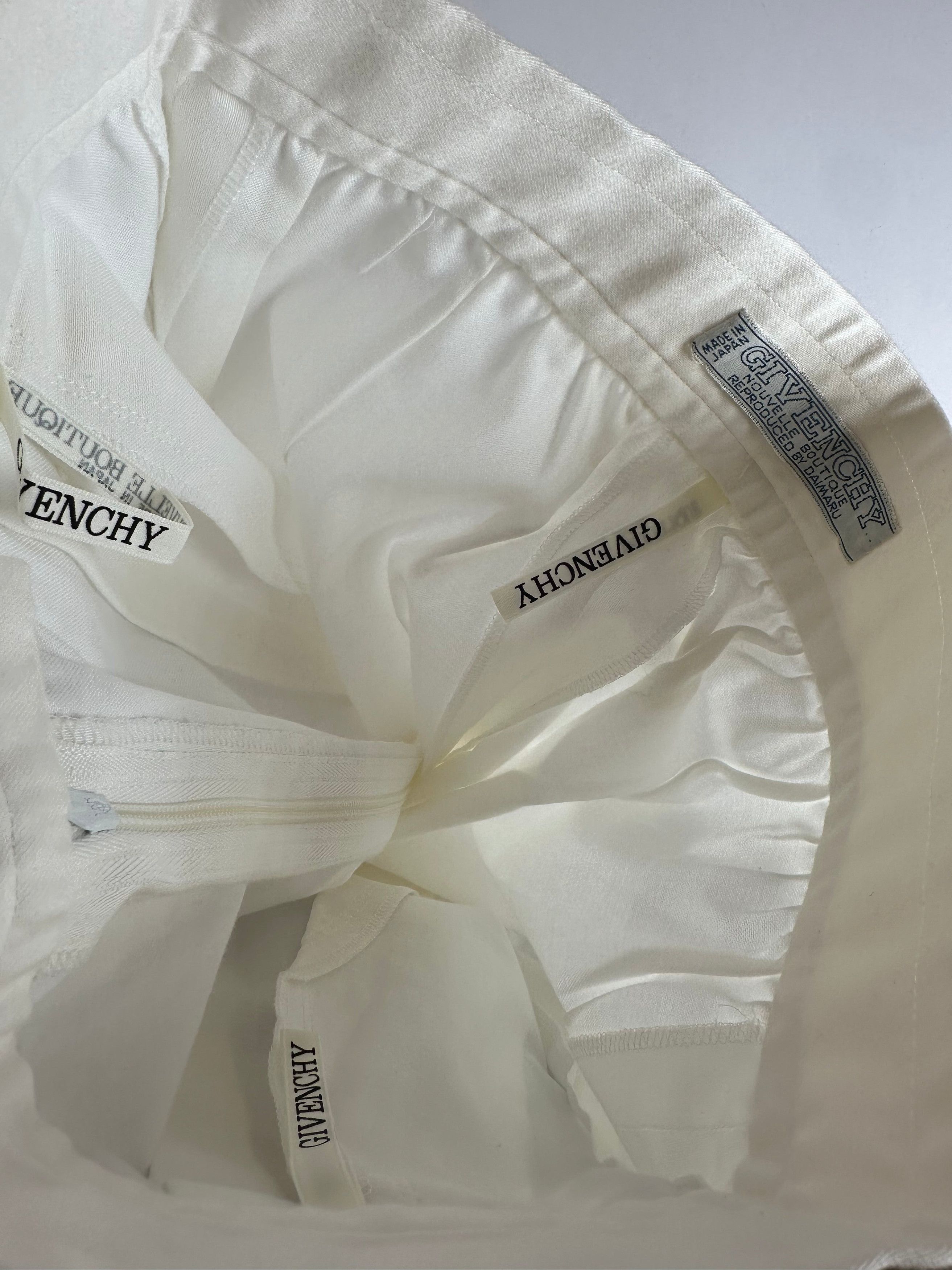Givenchy Vintage Nouvelle Boutique Wide-Leg Cotton Trousers Ivory M Size 30" / US 8 / IT 44 - 11 Thumbnail