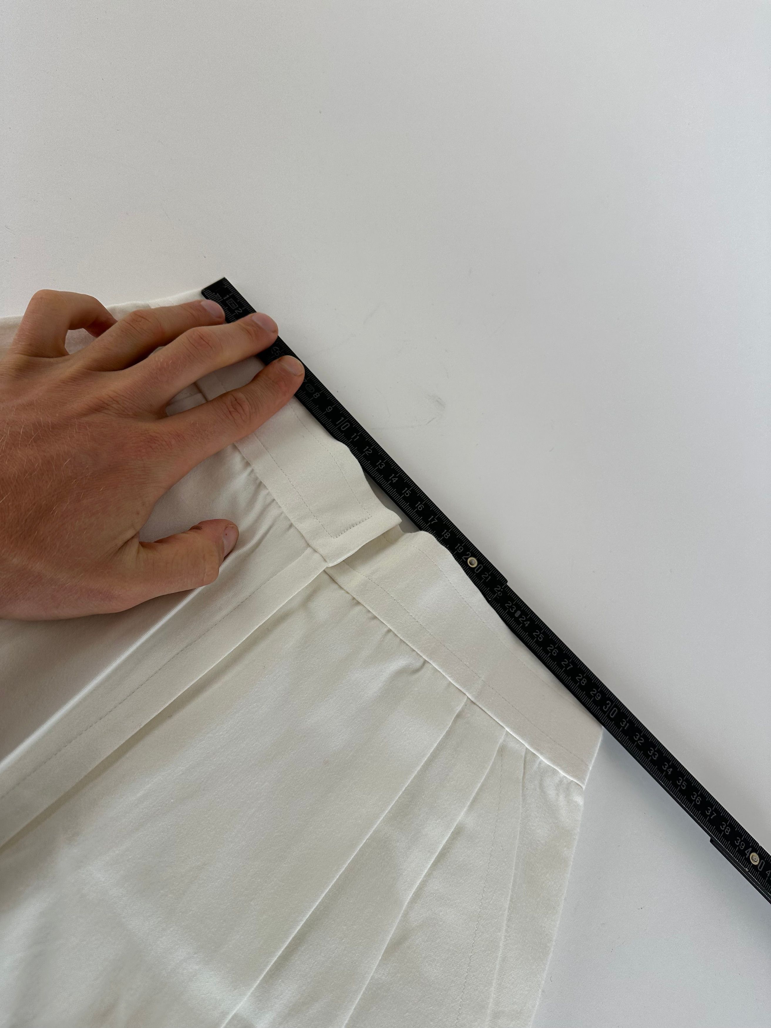 Givenchy Vintage Nouvelle Boutique Wide-Leg Cotton Trousers Ivory M Size 30" / US 8 / IT 44 - 10 Thumbnail