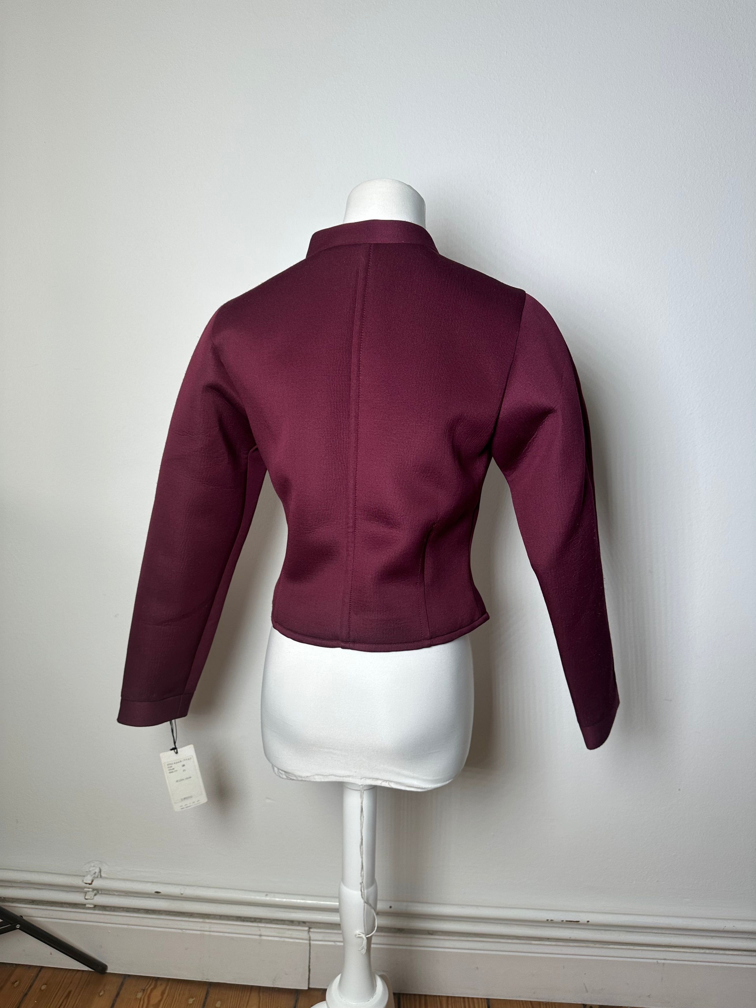 Balenciaga Vintage BB La Mode Cropped Moto Jacket Burgundy S Size S / US 4 / IT 40 - 11 Thumbnail