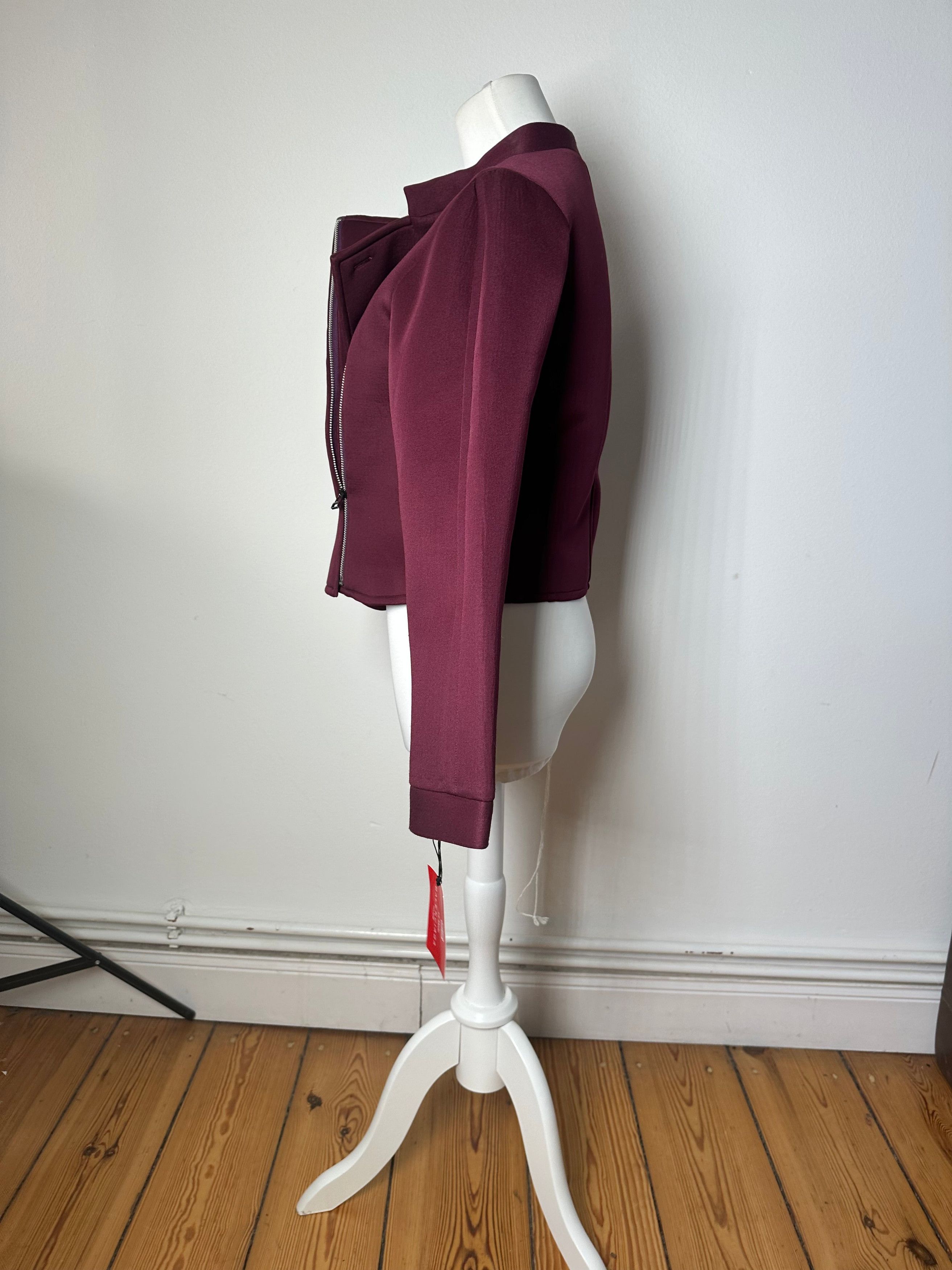 Balenciaga Vintage BB La Mode Cropped Moto Jacket Burgundy S Size S / US 4 / IT 40 - 10 Thumbnail