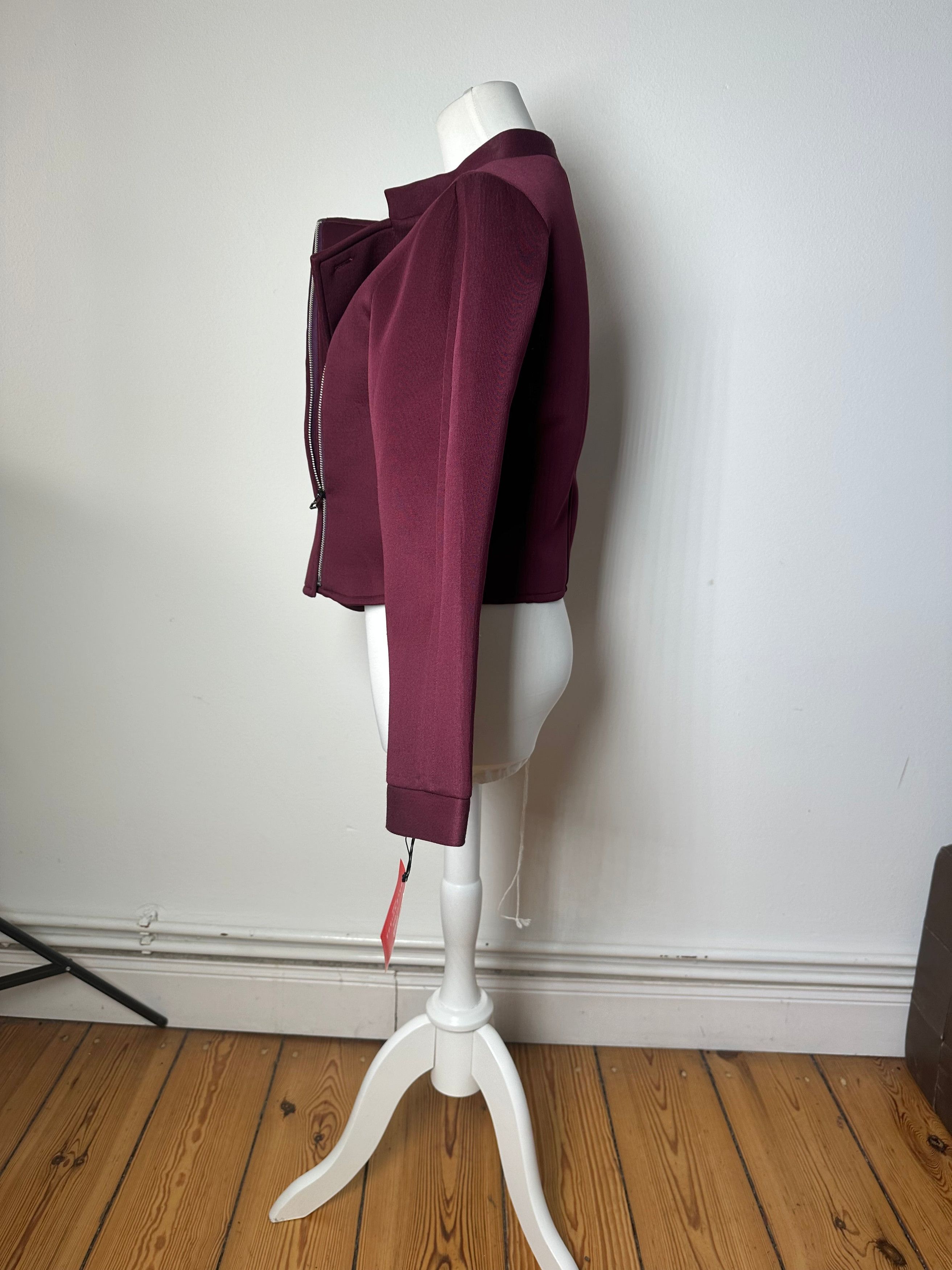 Balenciaga Vintage BB La Mode Cropped Moto Jacket Burgundy S Size S / US 4 / IT 40 - 3 Thumbnail
