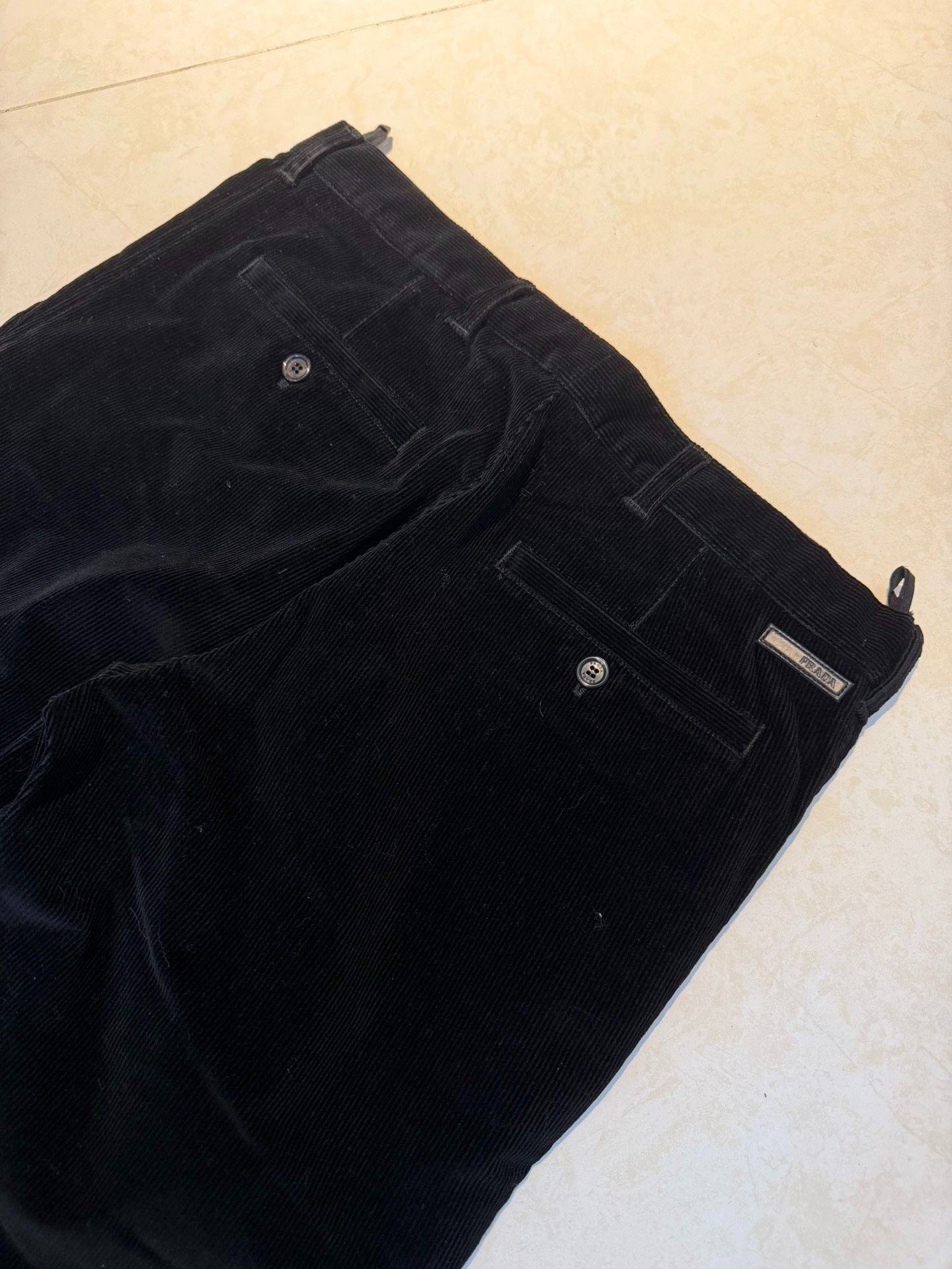Prada PRADA Black Corduroy Straight-Leg Pants Size US 30 / EU 46 - 3 Thumbnail