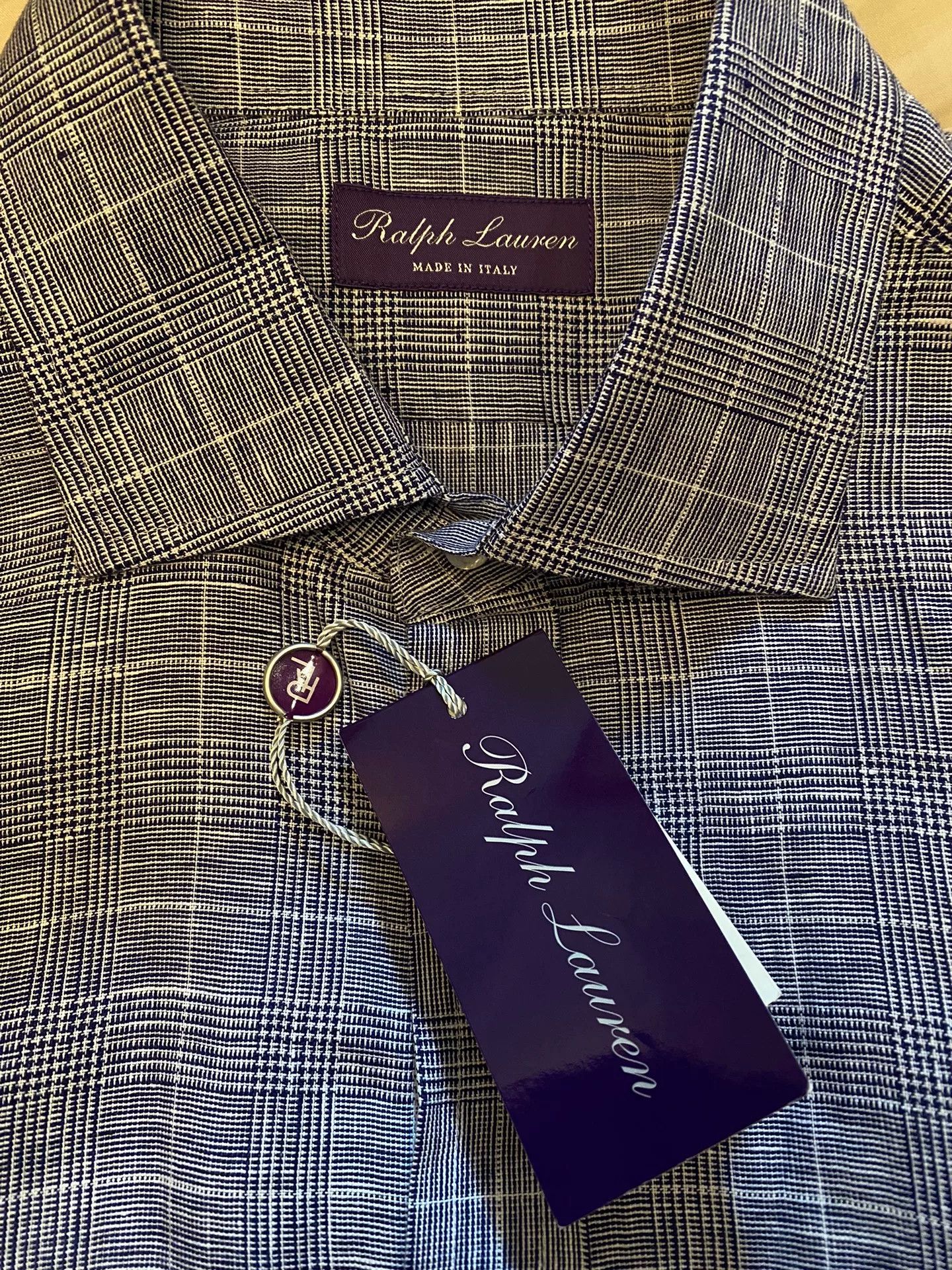 Ralph Lauren Purple Label Ralph Lauren Purple Label Linen Plaid Shirt Size US L / EU 52-54 / 3 - 4 Thumbnail