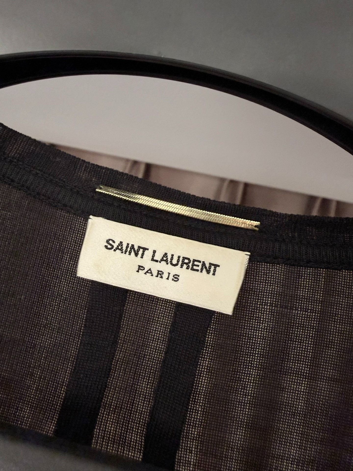 Hedi Slimane Saint Laurent Black Chain Short-Sleeve Top Size US S / EU 44-46 / 1 - 7 Thumbnail