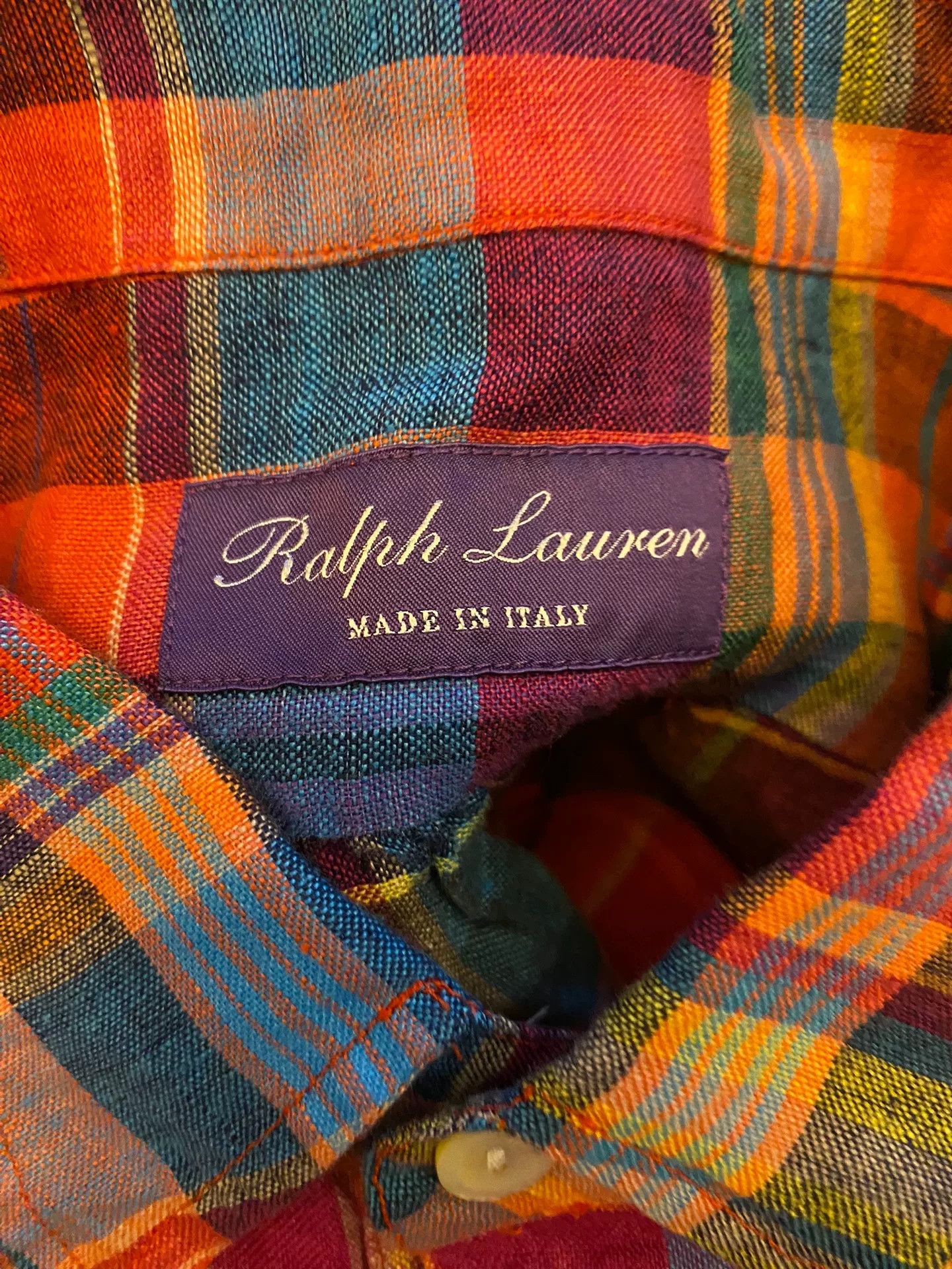 Ralph Lauren Purple Label Ralph Lauren Purple Label Plaid Linen Shirt Size US M / EU 48-50 / 2 - 4 Thumbnail