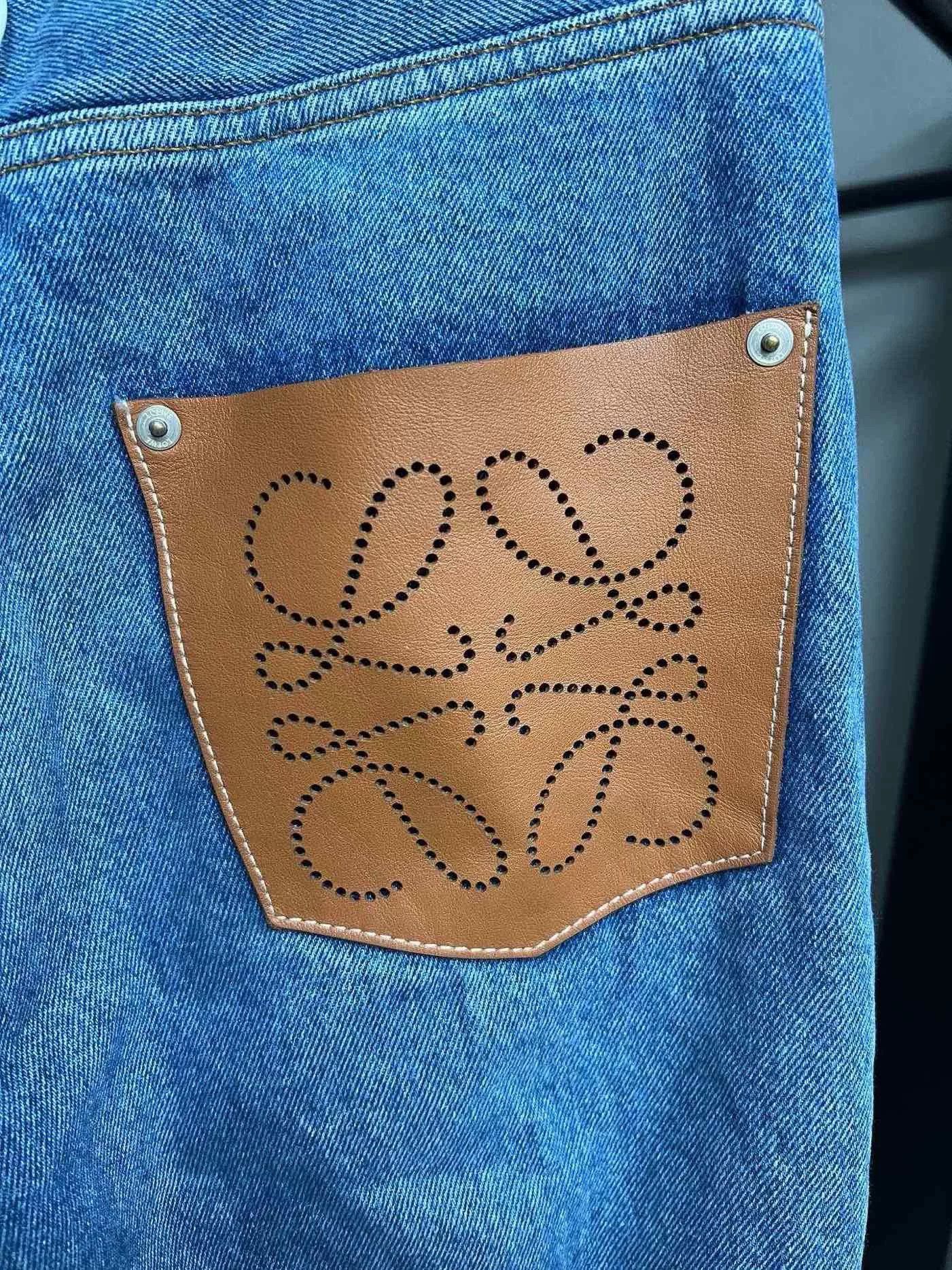 Loewe Loewe Leather Logo Patch Straight Jeans Size US 34 / EU 50 - 4 Thumbnail