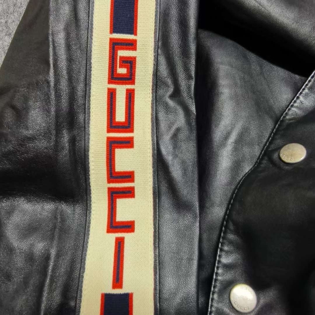 Gucci Gucci Black Varsity Leather Jacket Size US M / EU 48-50 / 2 - 3 Thumbnail