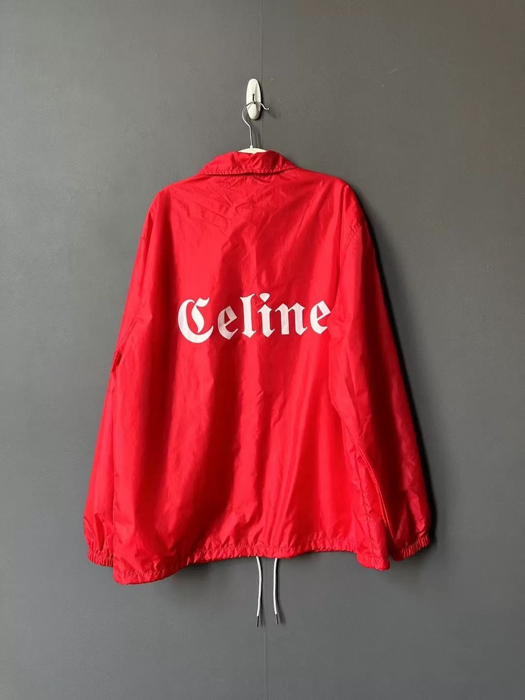 Celine Celine Red Logo Windbreaker Jacket Size US M / EU 48-50 / 2 - 2 Thumbnail