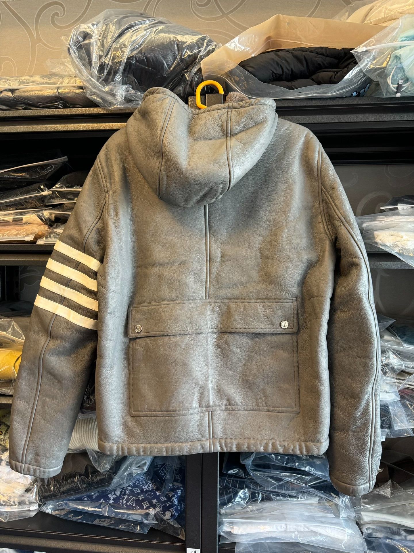 Thom Browne Thom Browne Gray Fur-Lined Hooded Zip Jacket Size US XXL / EU 58 / 5 - 2 Thumbnail