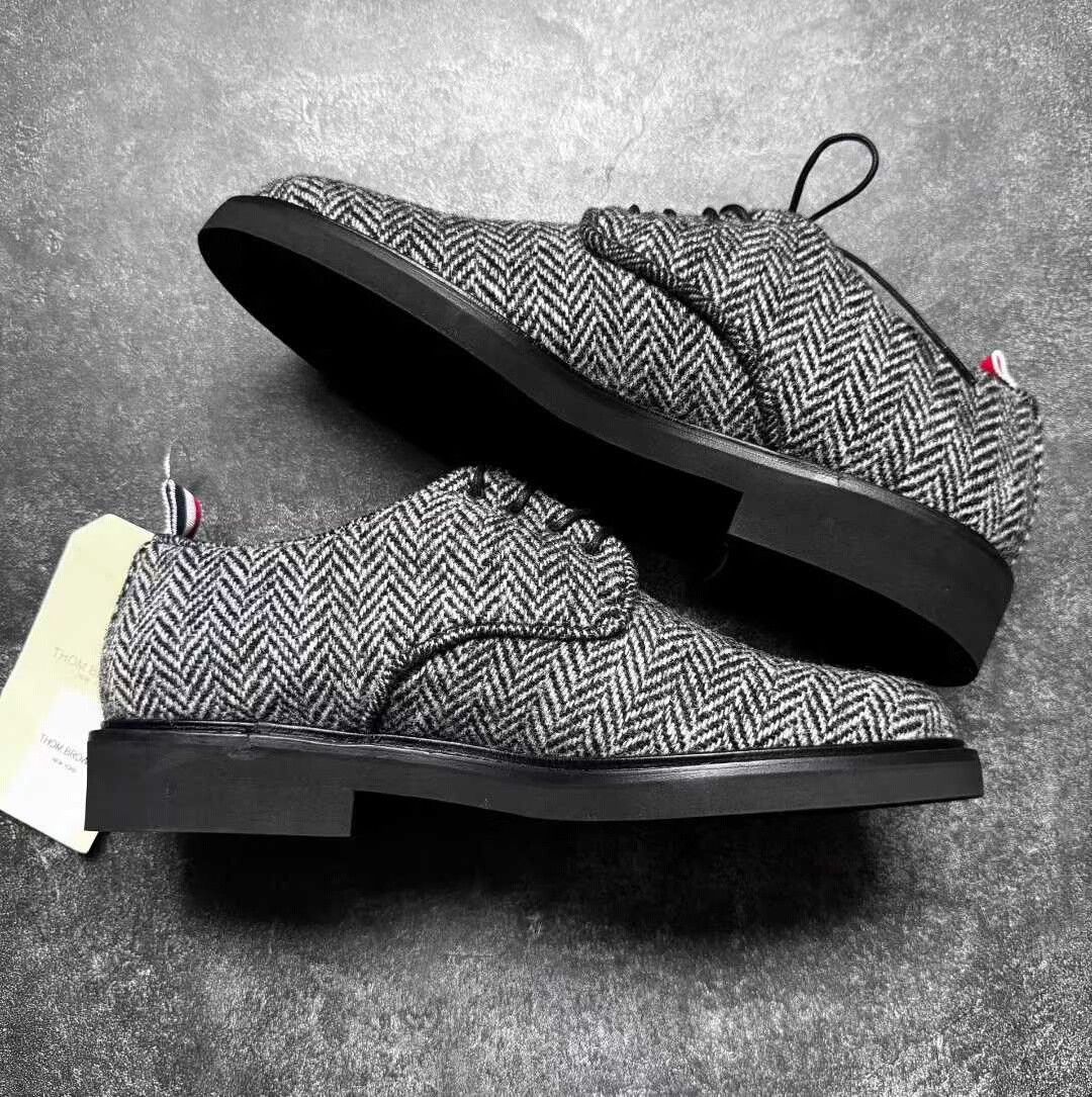 Thom Browne Thom Browne TB Herringbone Wool Leather Shoes Size US 10 / EU 43 - 5 Thumbnail
