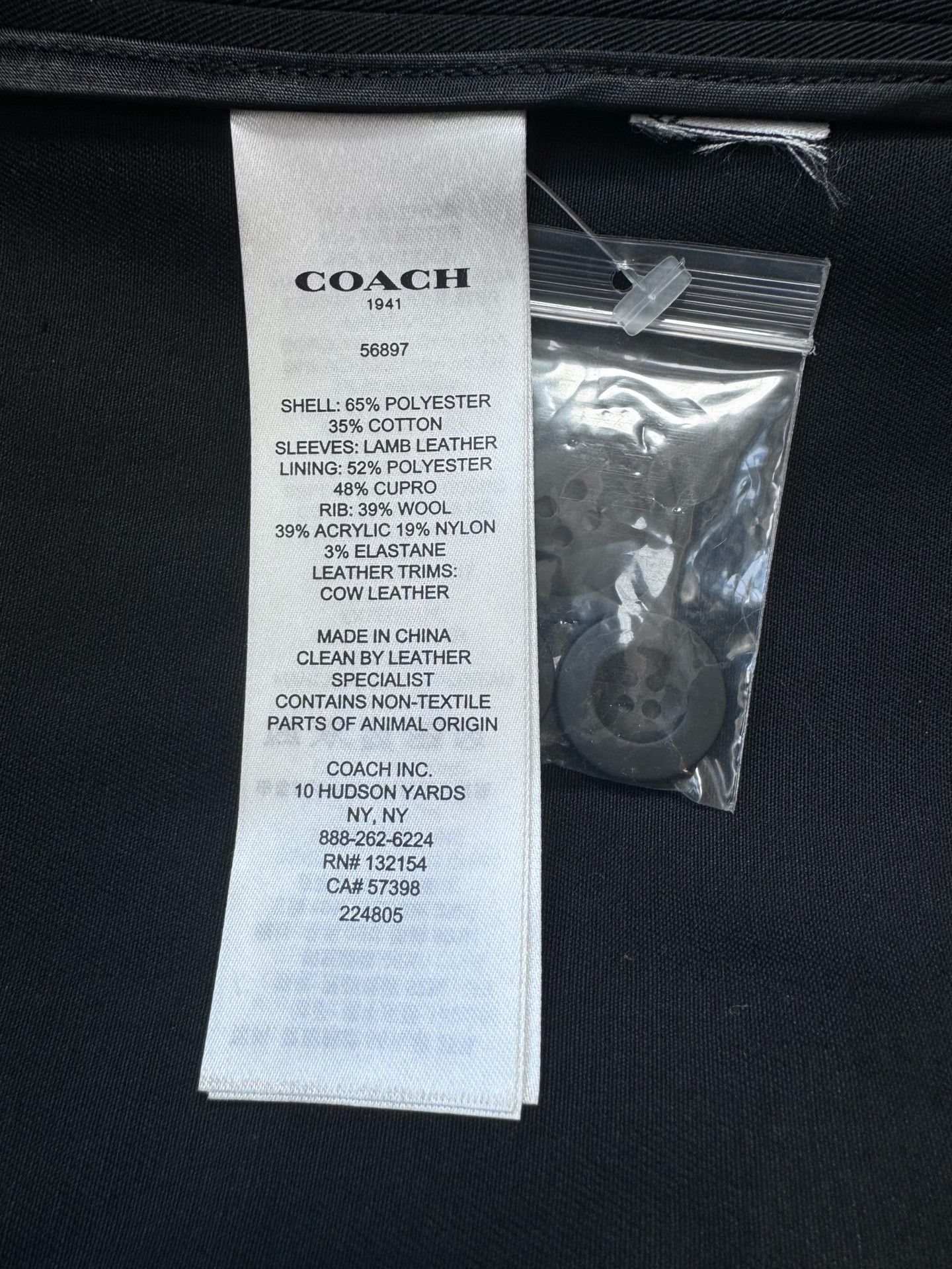 Coach Coach Black White Leather Sleeve Windbreaker Size US M / EU 48-50 / 2 - 7 Thumbnail