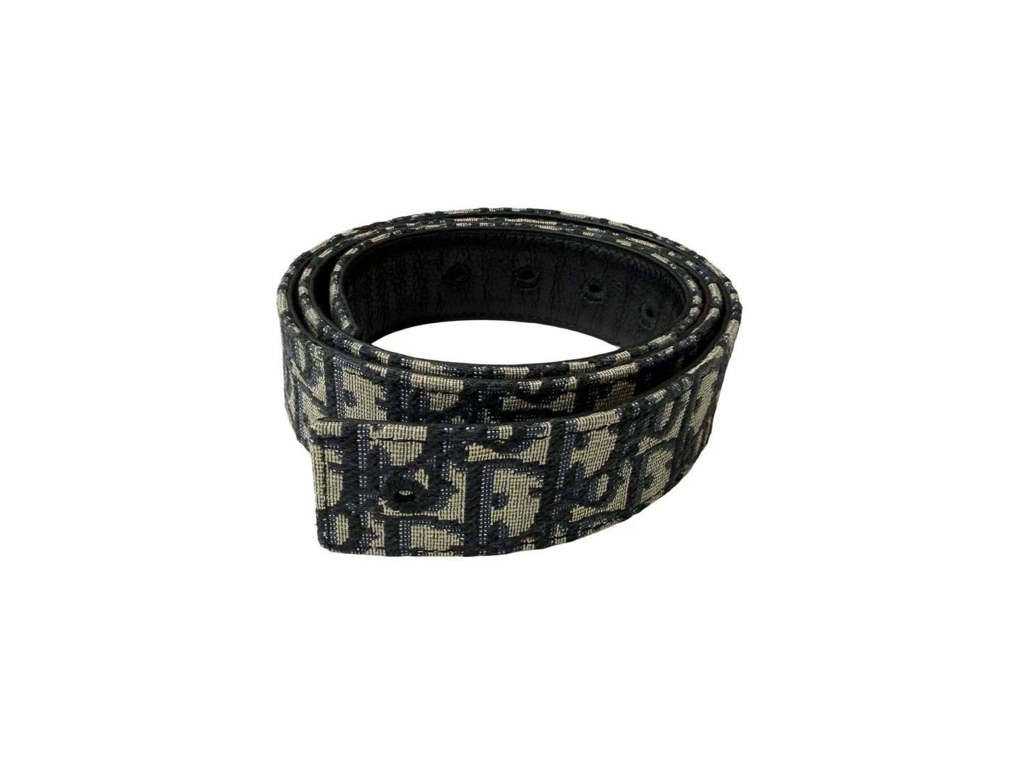 Dior Dior Monogram Belt with Gold Buckle Size ONE SIZE - 3 Thumbnail
