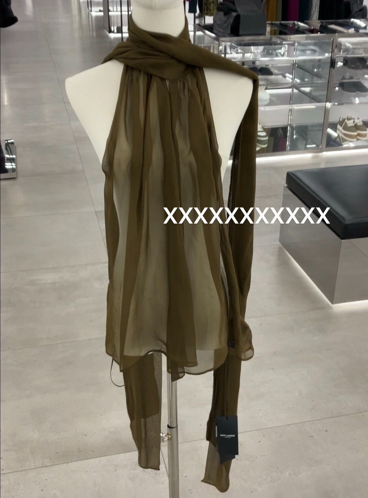 Yves Saint Laurent YSL Olive Green Silk Sleeveless Top Size US L / EU 52-54 / 3 - 7 Thumbnail