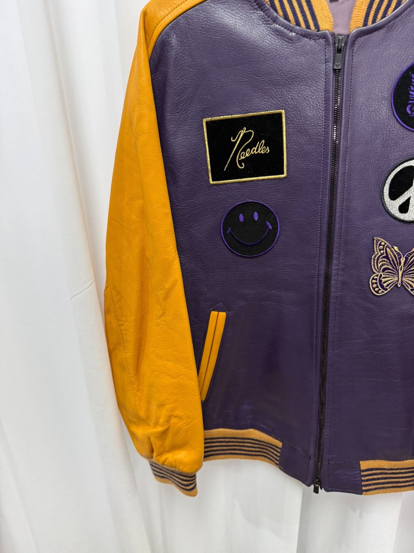 Needles Needles Varsity Butterfly Leather Jacket Size US L / EU 52-54 / 3 - 3 Thumbnail