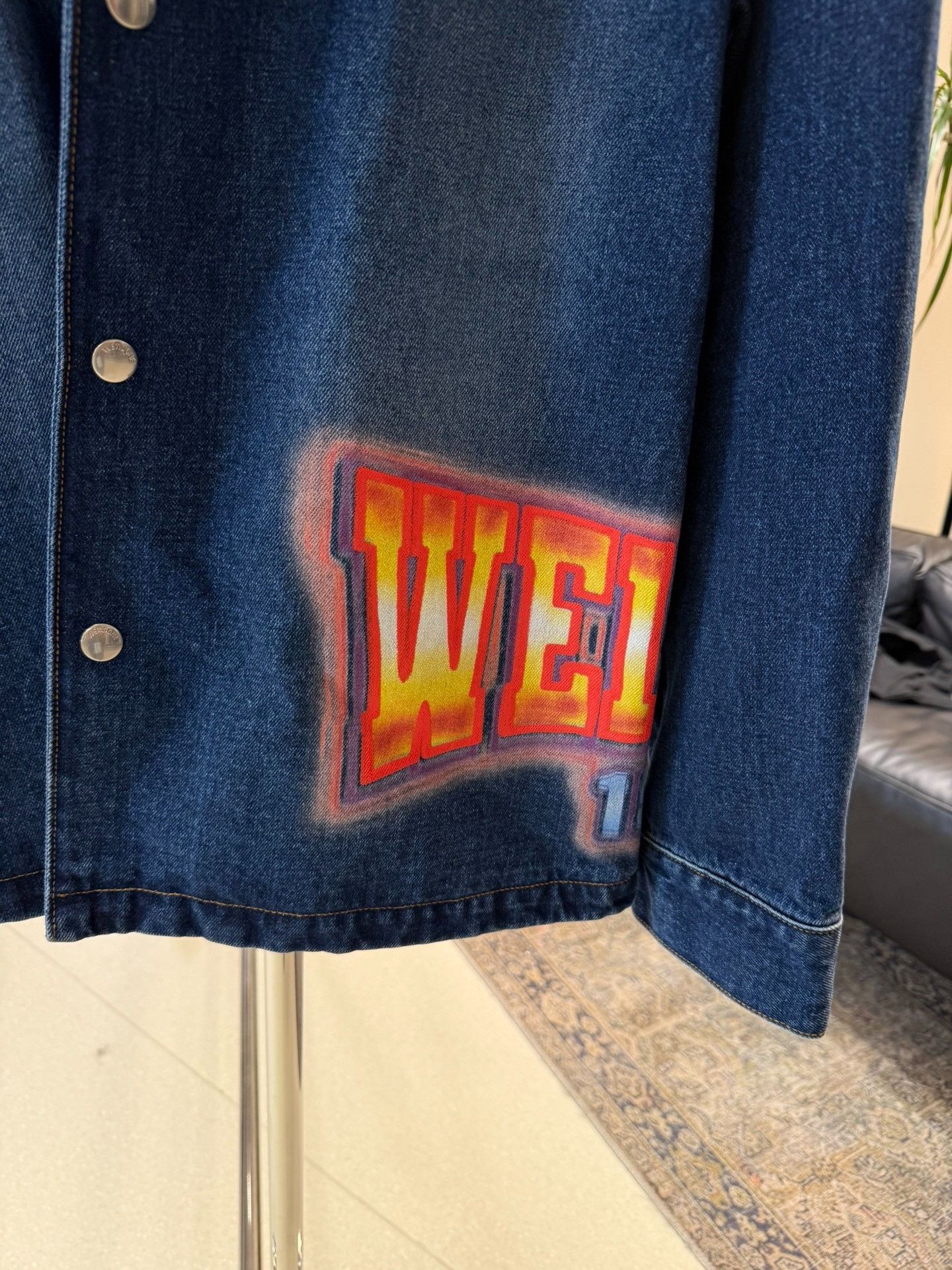 WE11DONE WE11DONE Flame Spray-Painted Denim Jacket Size US S / EU 44-46 / 1 - 3 Thumbnail