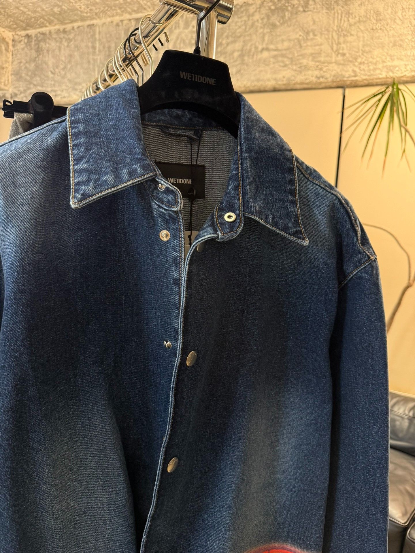 WE11DONE WE11DONE Flame Spray-Painted Denim Jacket Size US S / EU 44-46 / 1 - 2 Thumbnail