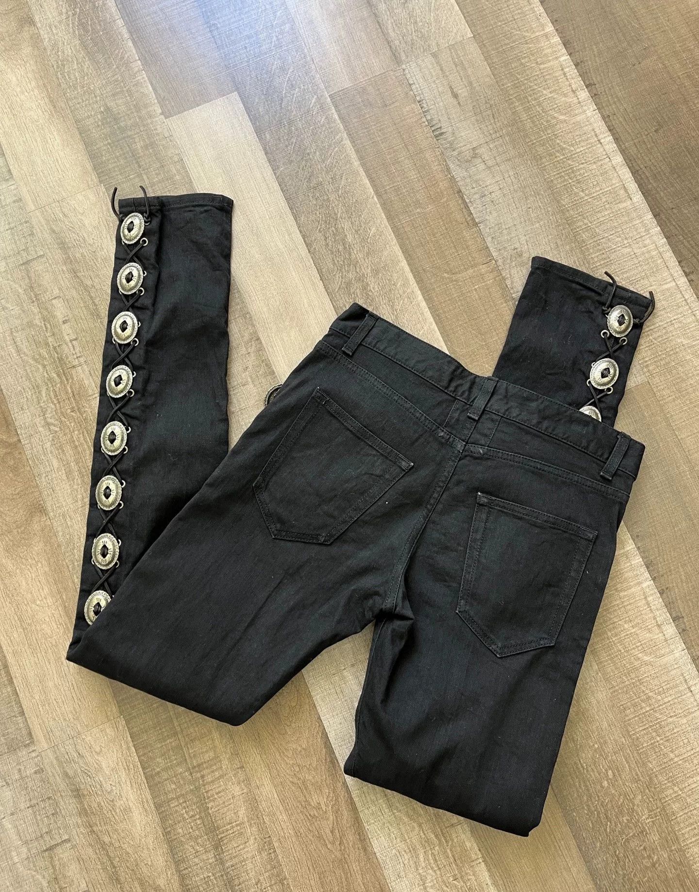 Saint Laurent Paris Saint Laurent Western Silver Button Denim Pants Size US 30 / EU 46 - 4 Thumbnail