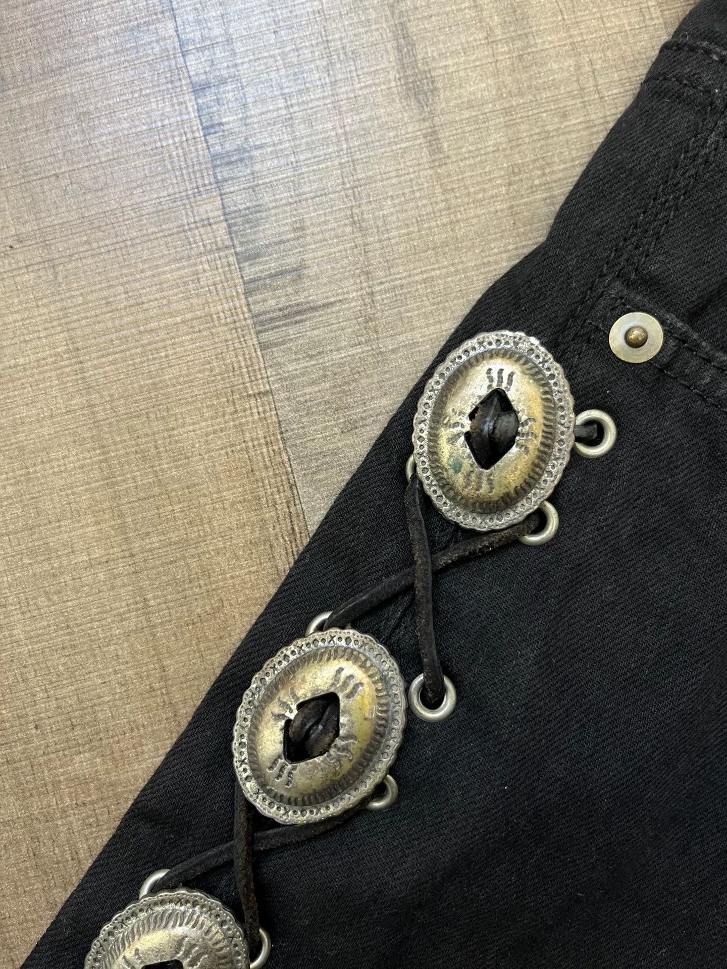 Saint Laurent Paris Saint Laurent Western Silver Button Denim Pants Size US 30 / EU 46 - 3 Thumbnail