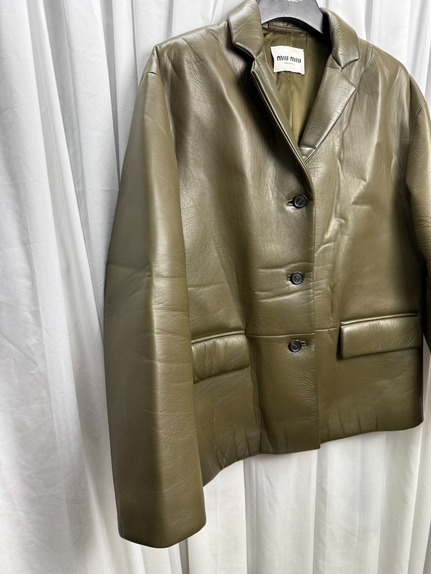Miu Miu MIU MIU 24SS Leather Blazer Size US XS / EU 42 / 0 - 2 Thumbnail