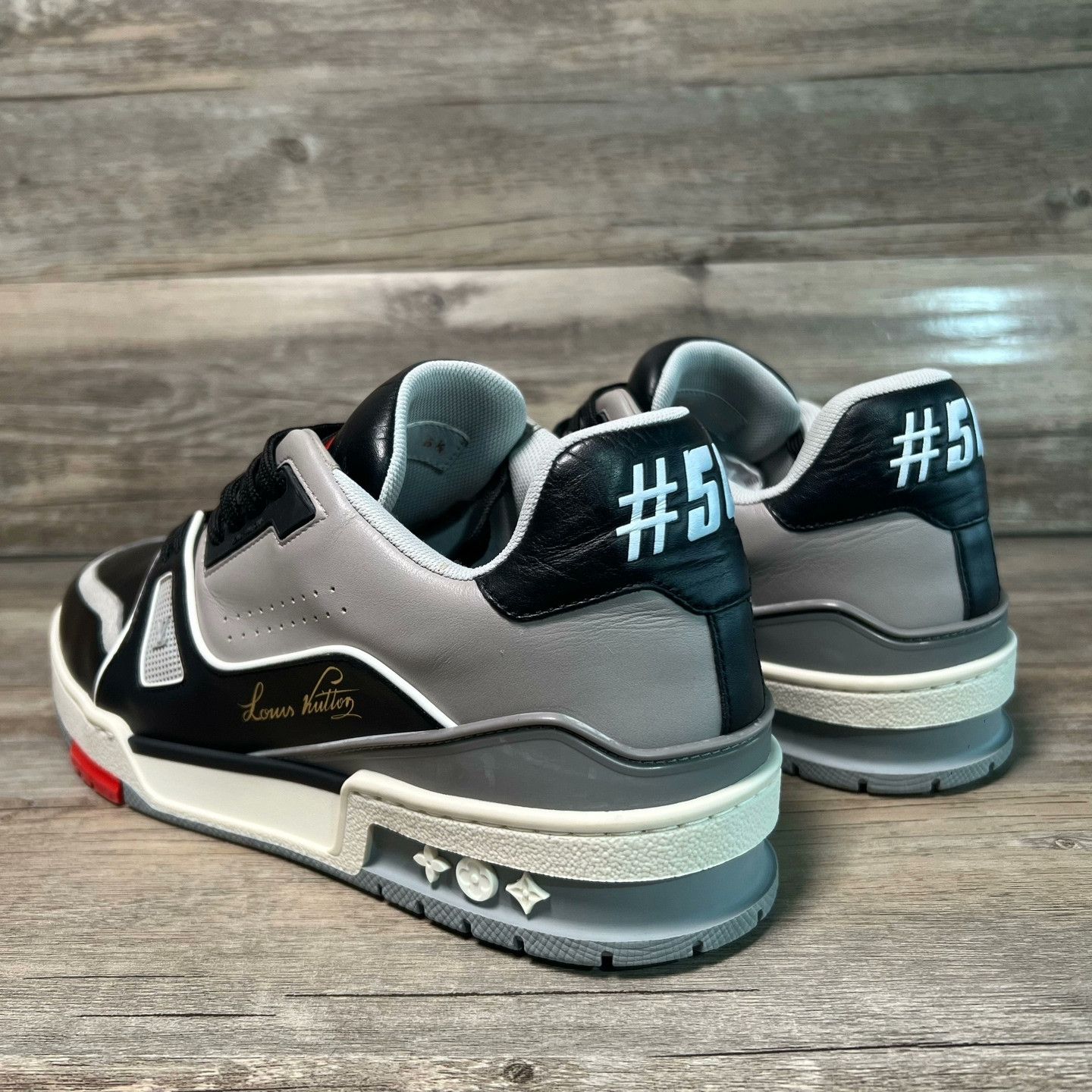 Louis Vuitton Louis Vuitton Black Gray Trainer Sneakers Size US 8.5 / EU 41-42 - 4 Thumbnail