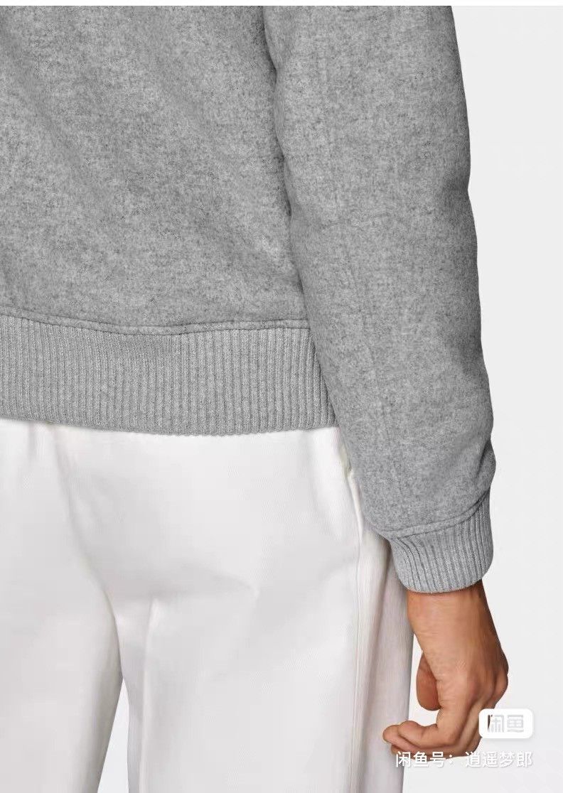 Suitsupply Light Gray Wool Pilot Jacket Size US M / EU 48-50 / 2 - 5 Thumbnail