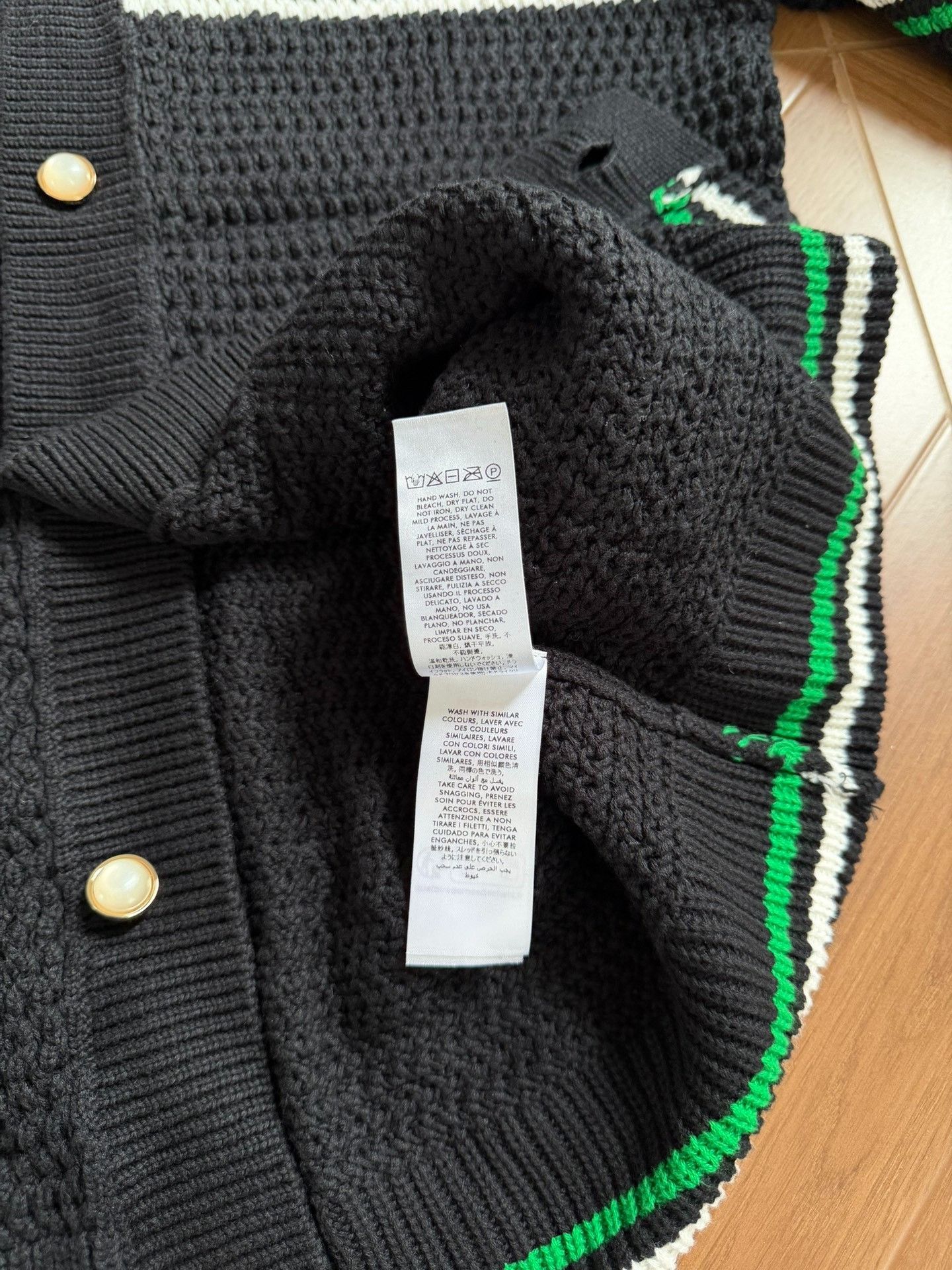 Casablanca CASABLANCA Black Striped Knit Cardigan Size US M / EU 48-50 / 2 - 6 Thumbnail