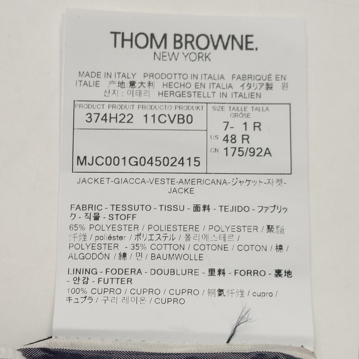 Thom Browne Thom Browne Men s Light Jackets Size US S / EU 44-46 / 1 - 8 Thumbnail
