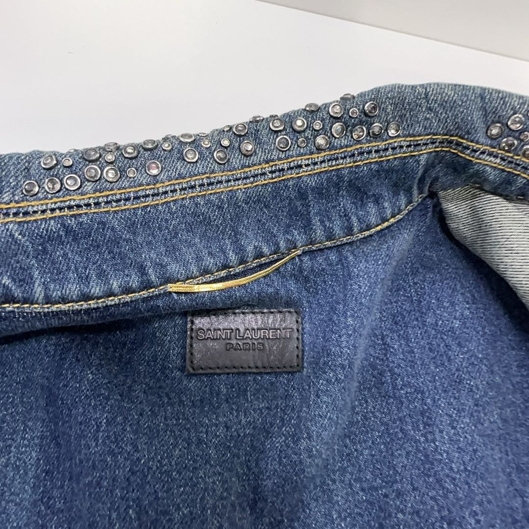 Saint Laurent Paris Saint Laurent Crystal Studded Denim Jacket Size S Size US S / EU 44-46 / 1 - 5 Thumbnail