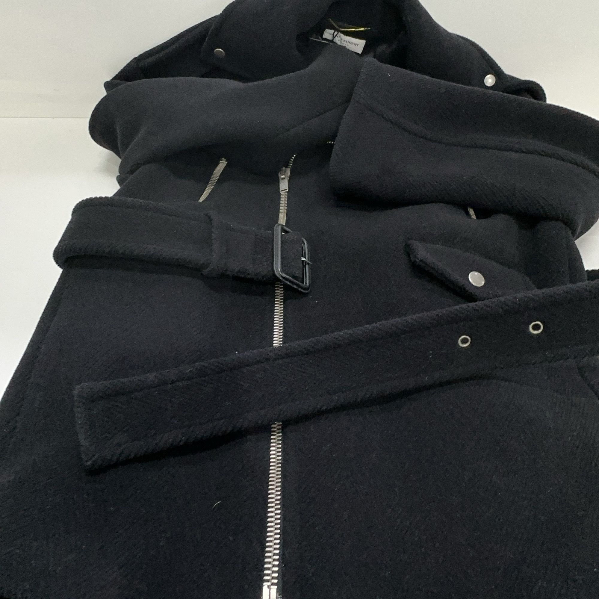Saint Laurent Paris Saint Laurent Wool Belted Moto Coat Size 38 Size S / US 4 / IT 40 - 11 Thumbnail