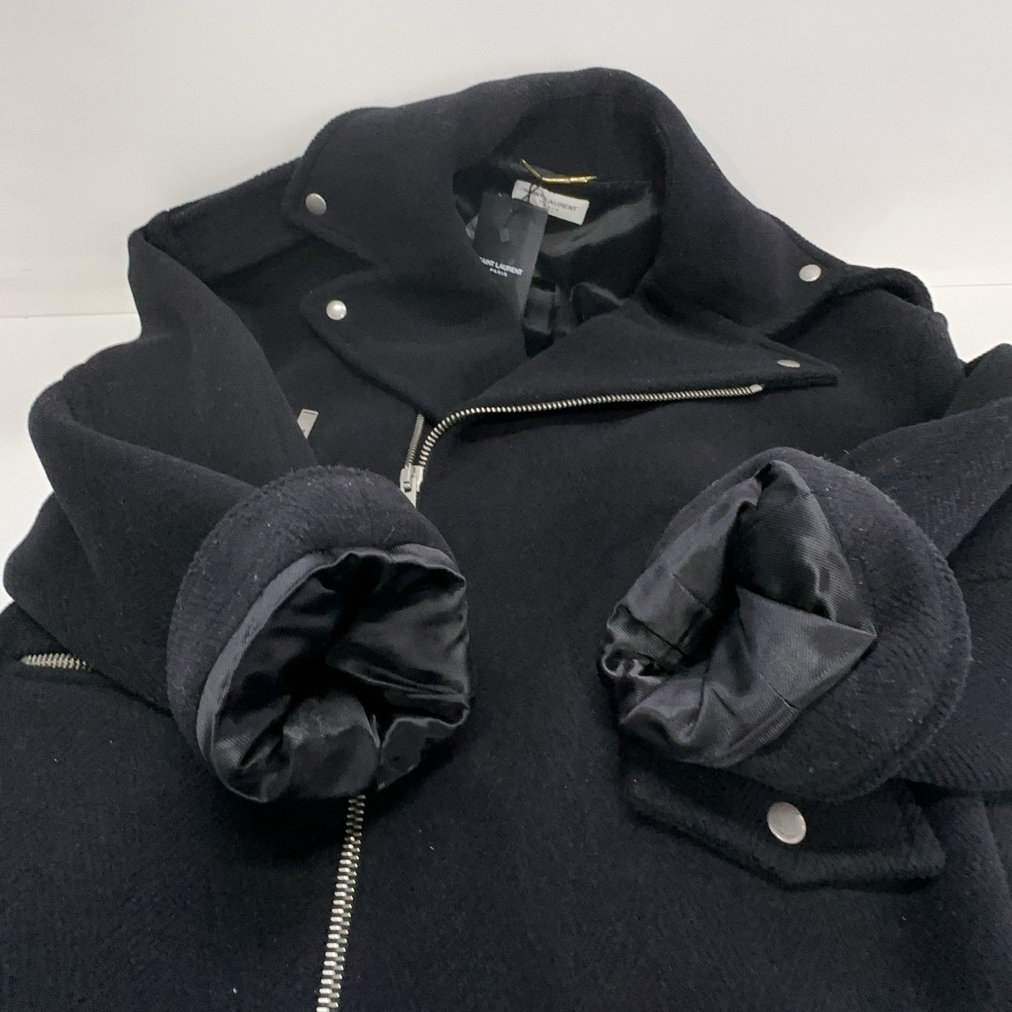 Saint Laurent Paris Saint Laurent Wool Belted Moto Coat Size 38 Size S / US 4 / IT 40 - 10 Thumbnail