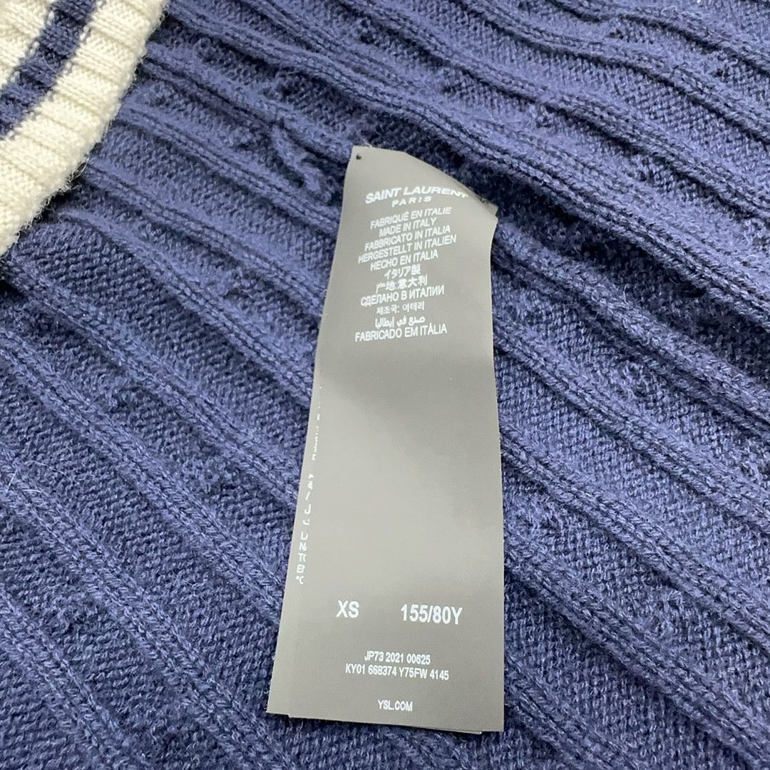 Saint Laurent Paris Saint Laurent Striped V-Neck Cardigan Size XS Size XS / US 0-2 / IT 36-38 - 4 Thumbnail