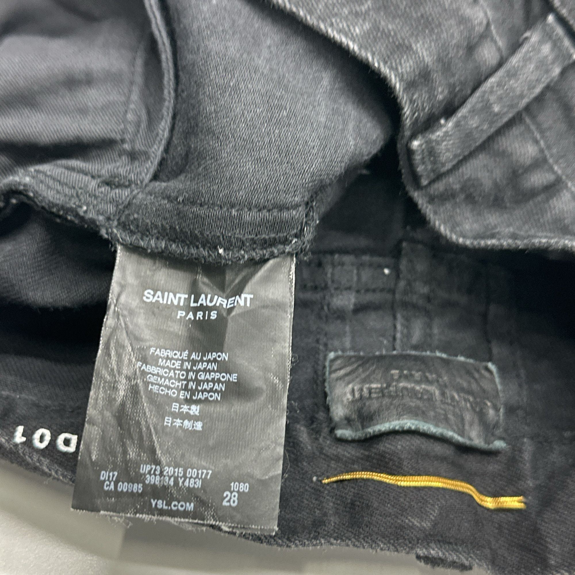 Saint Laurent Paris Saint Laurent Distressed Black Denim Jeans Size 28 Size US 28 / EU 44 - 4 Thumbnail