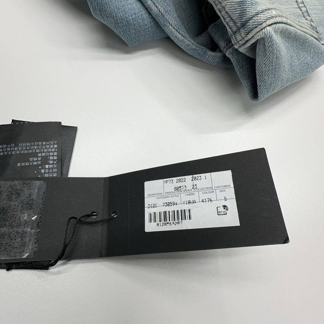 Saint Laurent Paris Saint Laurent Distressed Denim Short Sleeve Shirt Size S Size S / US 4 / IT 40 - 3 Thumbnail