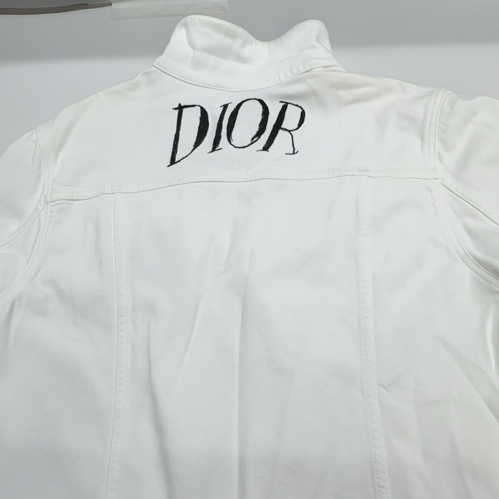 Dior Dior Logo Back Denim Jacket White Size 54 Size US L / EU 52-54 / 3 - 13 Thumbnail