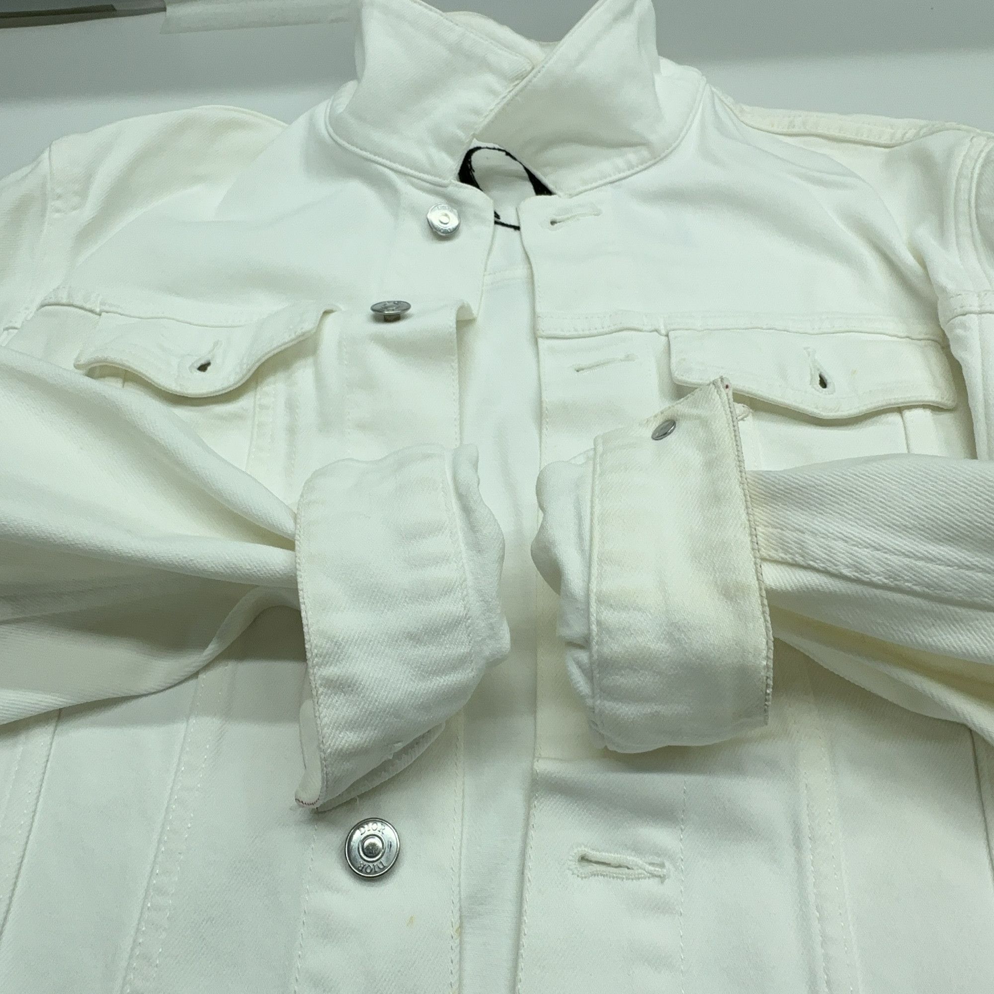 Dior Dior Logo Back Denim Jacket White Size 54 Size US L / EU 52-54 / 3 - 9 Thumbnail