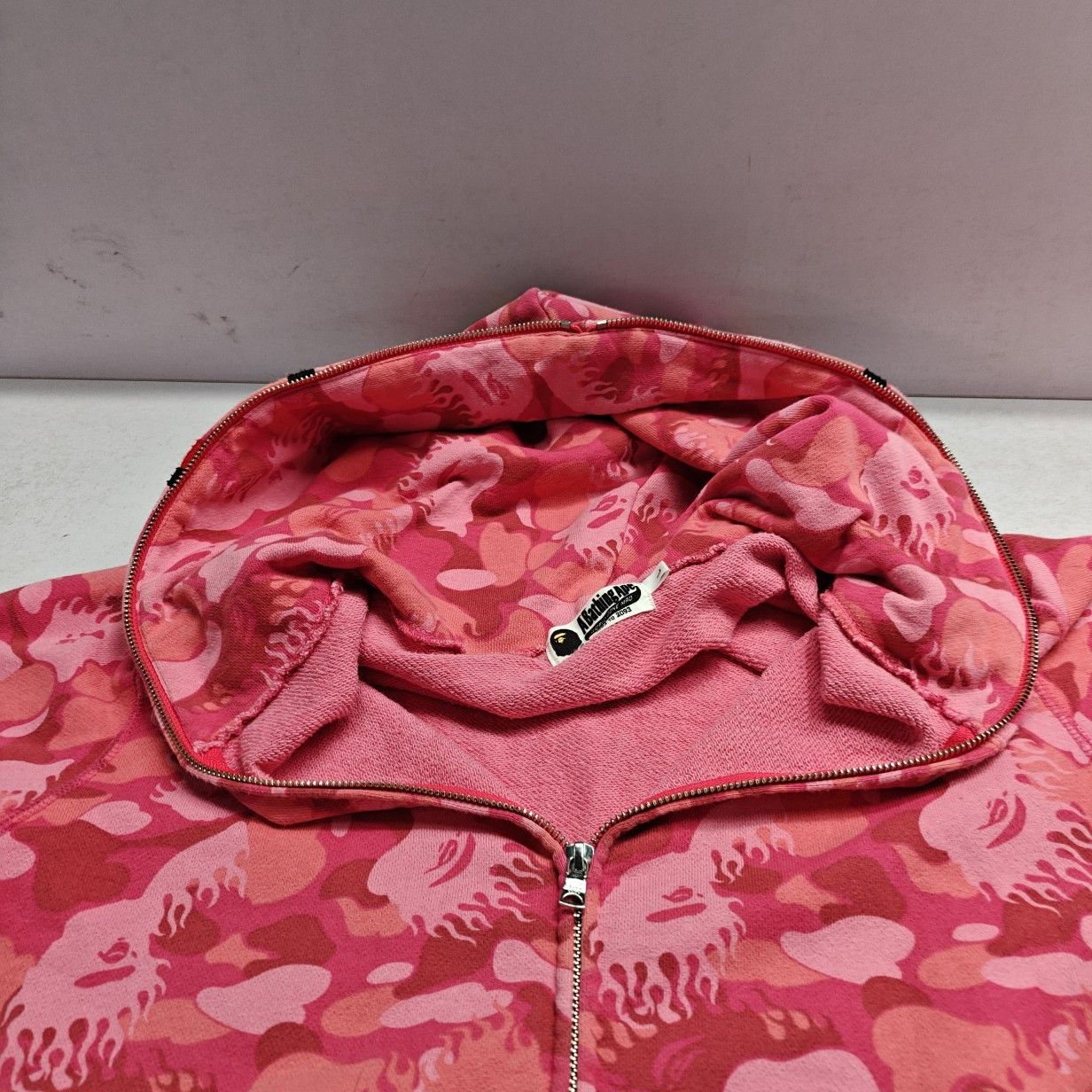 Bape A Bathing Ape Pink Camo Shark Full Zip Hoodie Size L Size US L / EU 52-54 / 3 - 7 Thumbnail