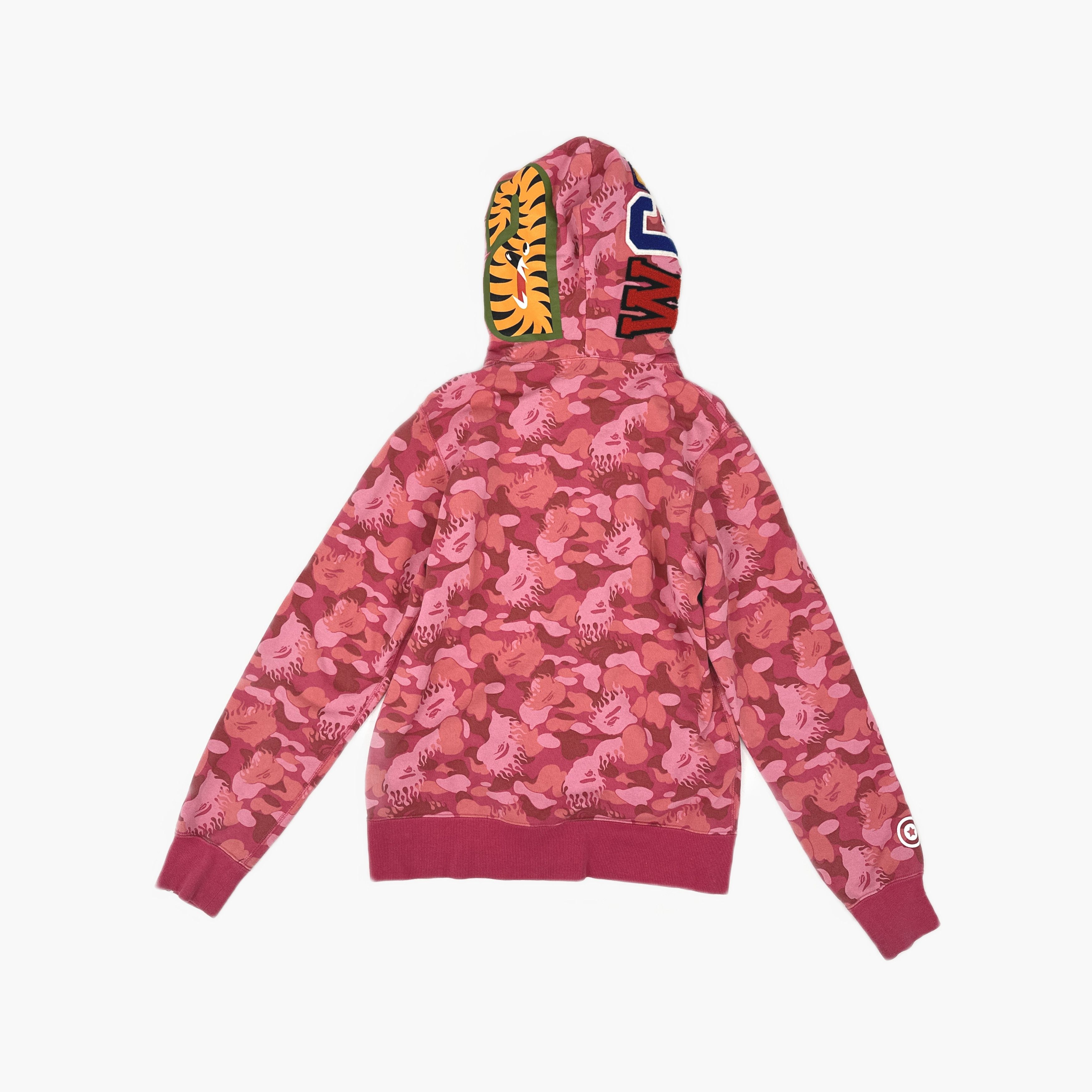 Bape A Bathing Ape Pink Camo Shark Full Zip Hoodie Size L Size US L / EU 52-54 / 3 - 2 Thumbnail
